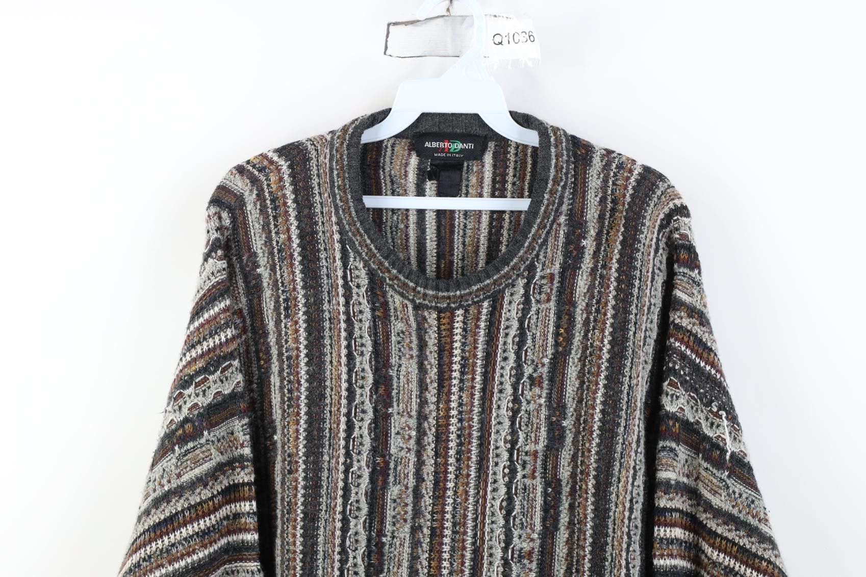 Vintage Vintage 90s Coogi Style Striped Ed Bassmaster Knit Sweater Size US XL / EU 56 / 4 - 2 Thumbnail