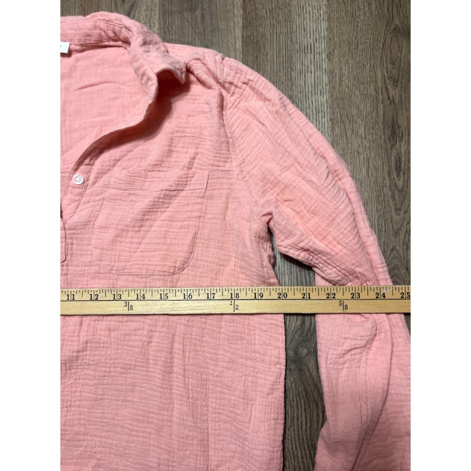 Vintage Beach Lunch Lounge Shirt Women's Large Pink Long Sleeve V-neck Collared Shirt Size L / US 10 / IT 46 - 6 Thumbnail