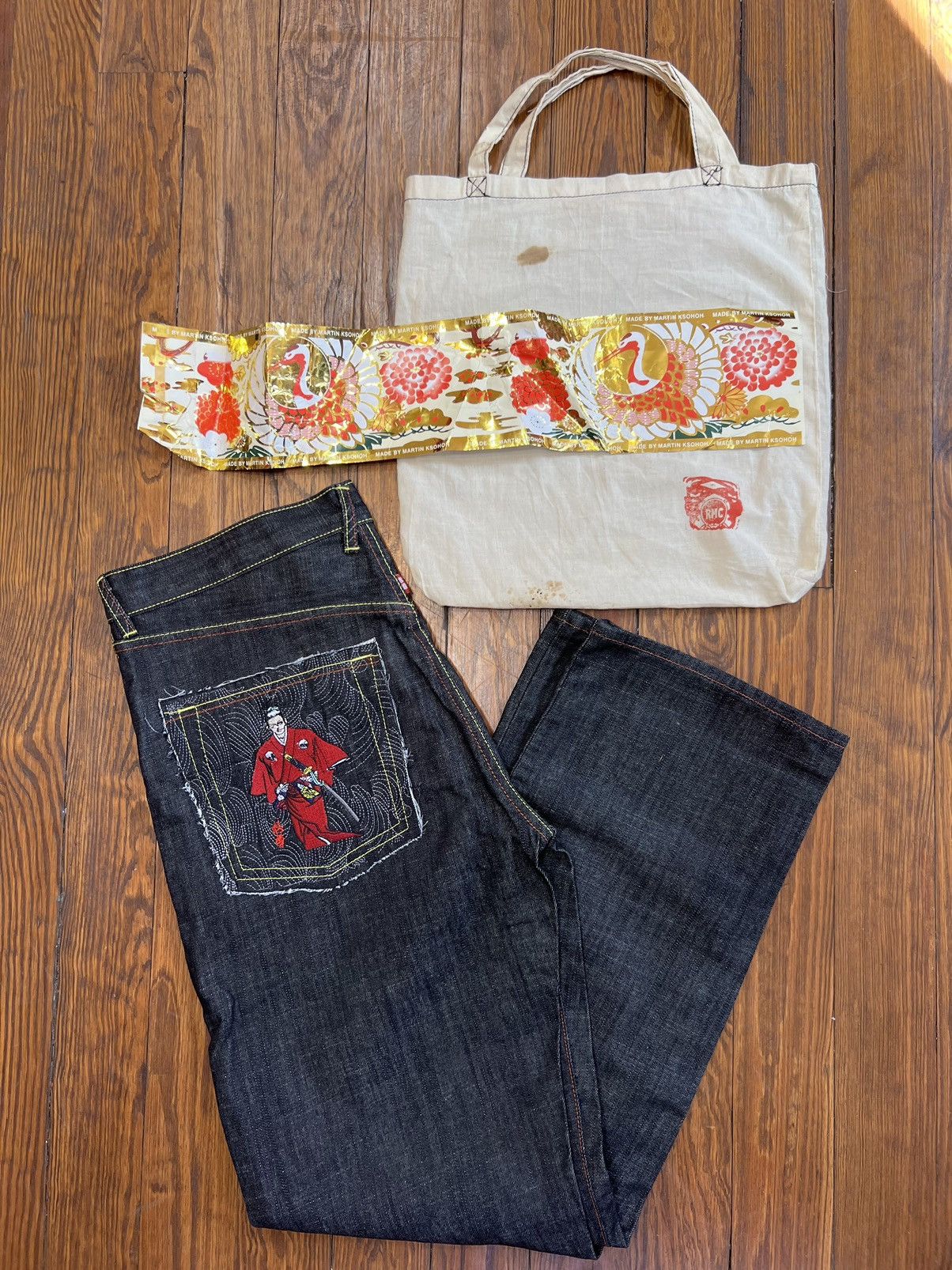 Japanese Brand × RMC Jeans × Vintage RMC Red Monkey Jeans y2K Vintage Japanese Embroidered Denim Size US 36 / EU 52 - 2 Thumbnail