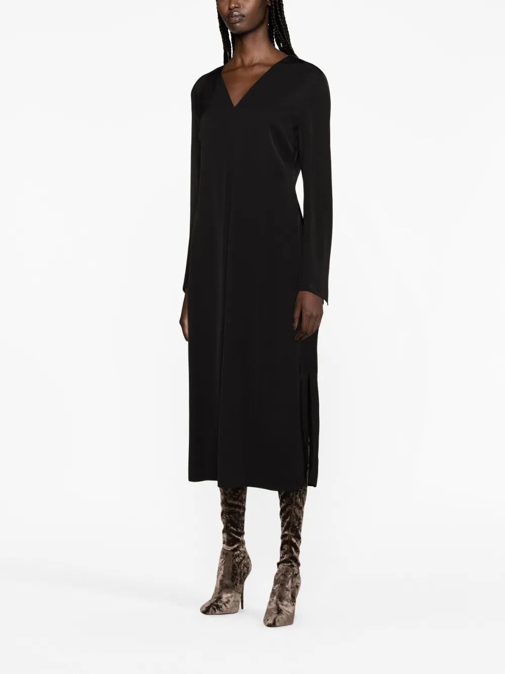 Jil Sander o1y0925 Midi Dress in Black Size M / US 6-8 / IT 42-44 - 3 Thumbnail