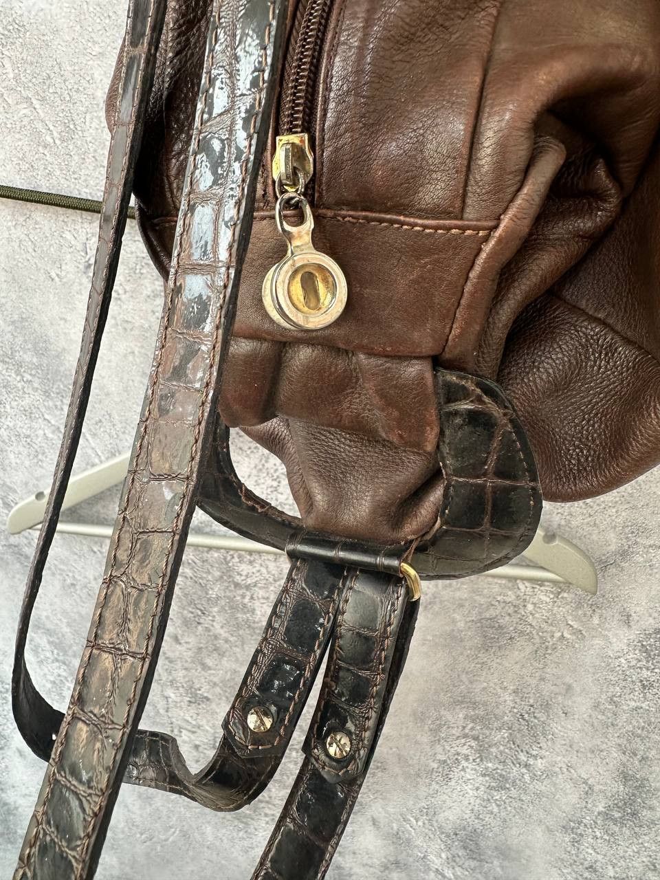 Leather × Russell & Bromley × Vintage Russell & Bromley Vintage Leather Sling Bag Croc Embossed Size ONE SIZE - 8 Thumbnail