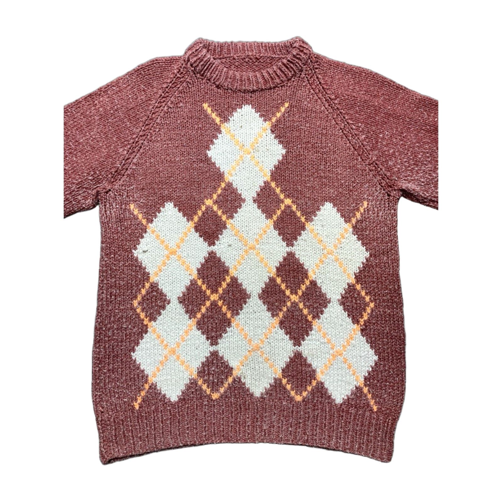 Vintage VINTAGE Hand Knitted Sweater Wool Acrylic Blend Argyle/Diamond Medium Men Knit Pullover Red M Size US M / EU 48-50 / 2 - 1 Thumbnail