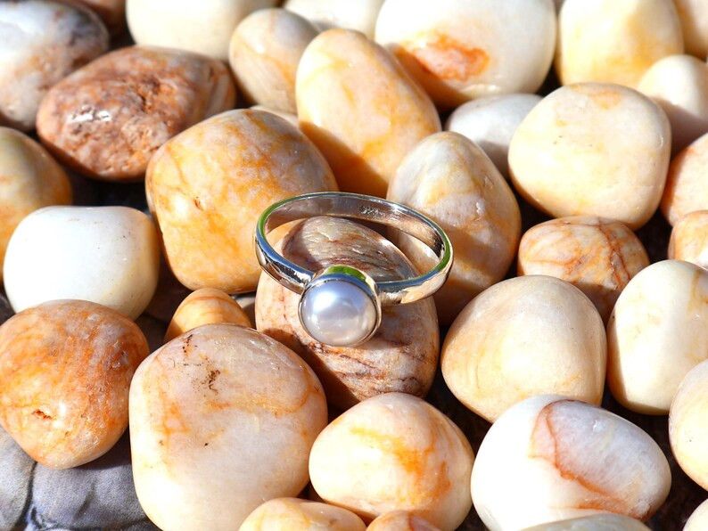 Handmade Freshwater Pearl Ring, 925 Silver Handmade, June Birthstone Size ONE SIZE - 3 Thumbnail