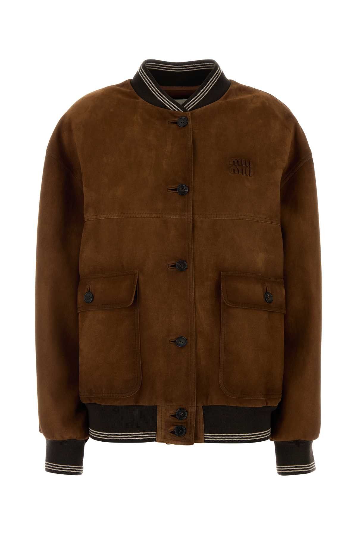 Miu Miu Brow Suede Bomber Jacket Size S / US 4 / IT 40 - 1 Thumbnail