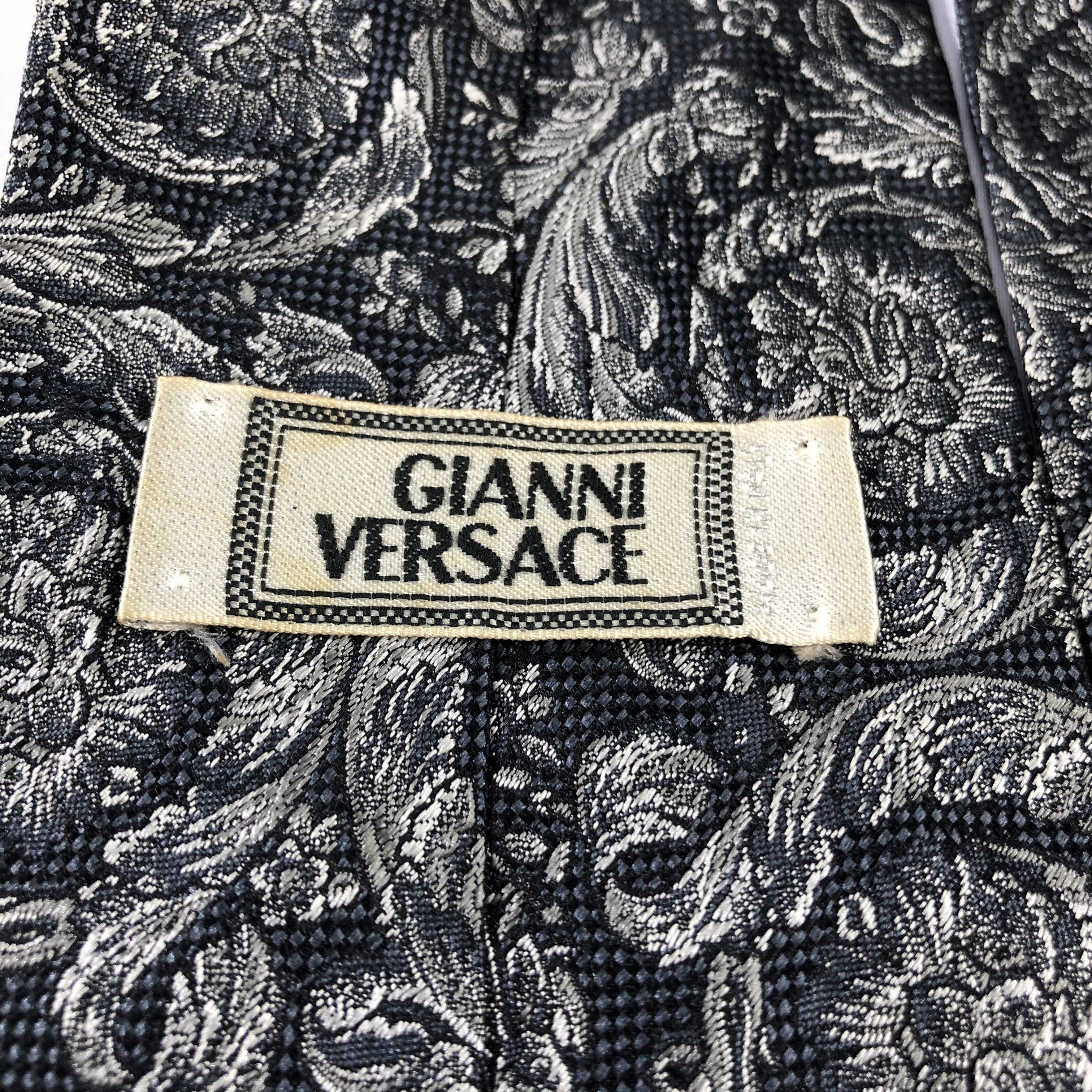 Versace × Vintage Gianni Versace Baroque Silk Neck Ties T64 Size ONE SIZE - 3 Thumbnail
