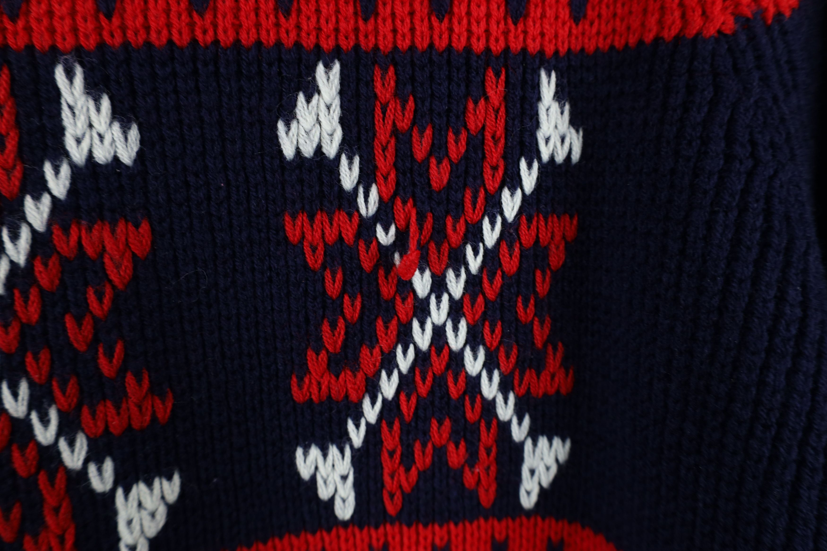 Vintage Vintage 70s Streetwear Snowflake Fair Isle Knit Sweater Size M / US 6-8 / IT 42-44 - 10 Thumbnail