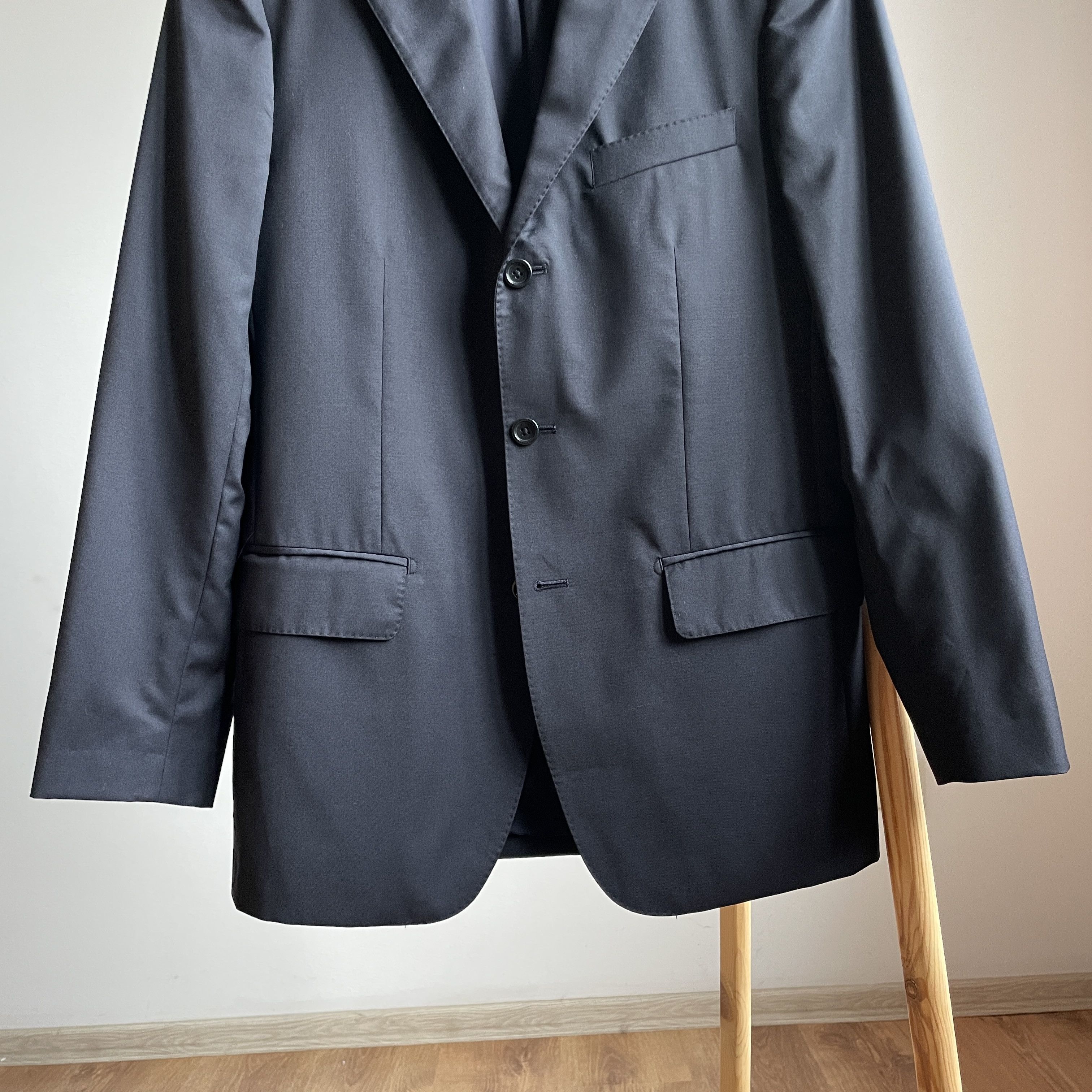 Boggi Boggi Milano Dark Navy Wool 3 Button Suit Size EUR 48 Size 38R - 7 Thumbnail