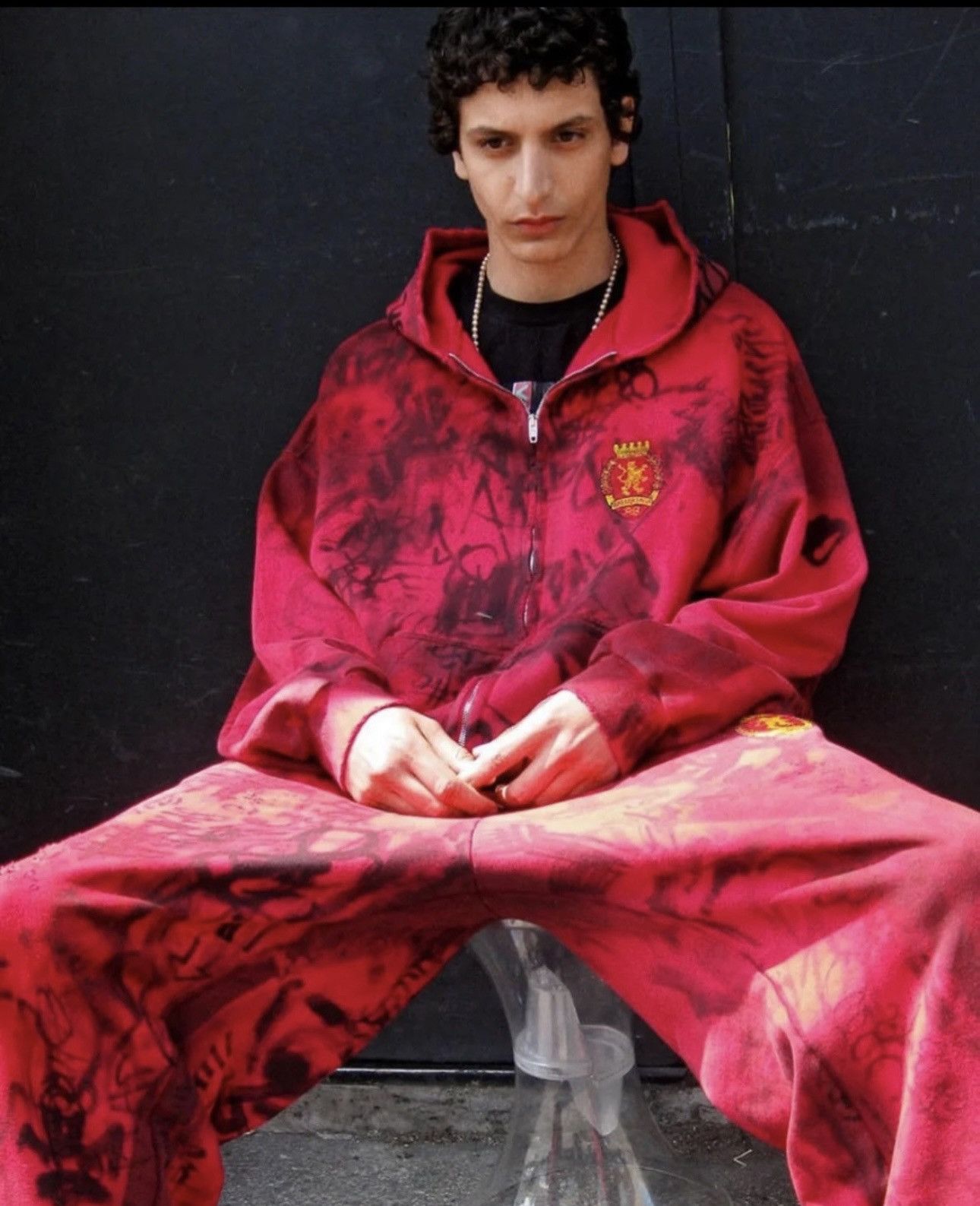 Balenciaga Balenciaga SS23 Red Skate Graffiti Zip Hoodie