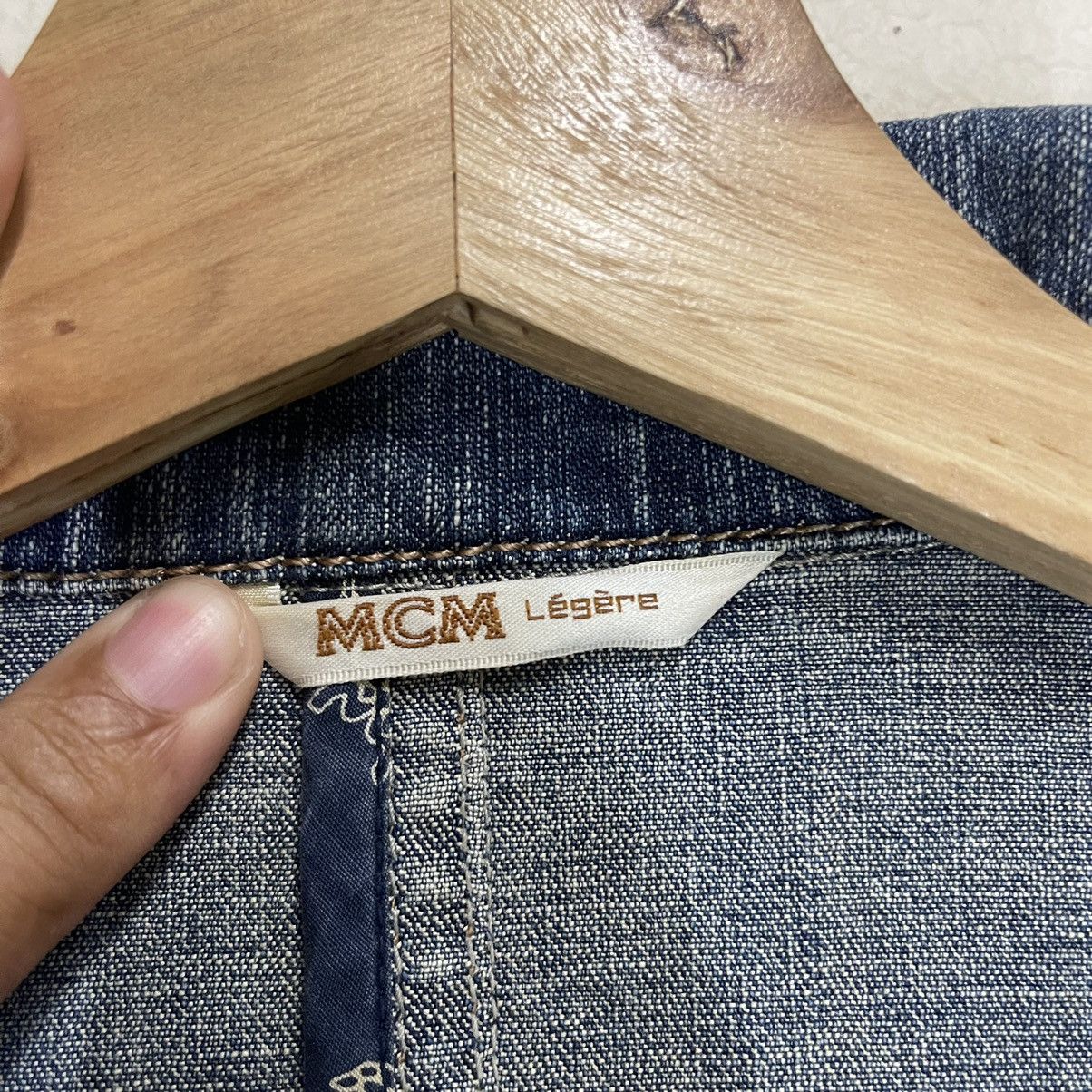 Designer × MCM Vintage 90s Moderne Creation Munchen Denim Blazer Size S / US 4 / IT 40 - 13 Thumbnail