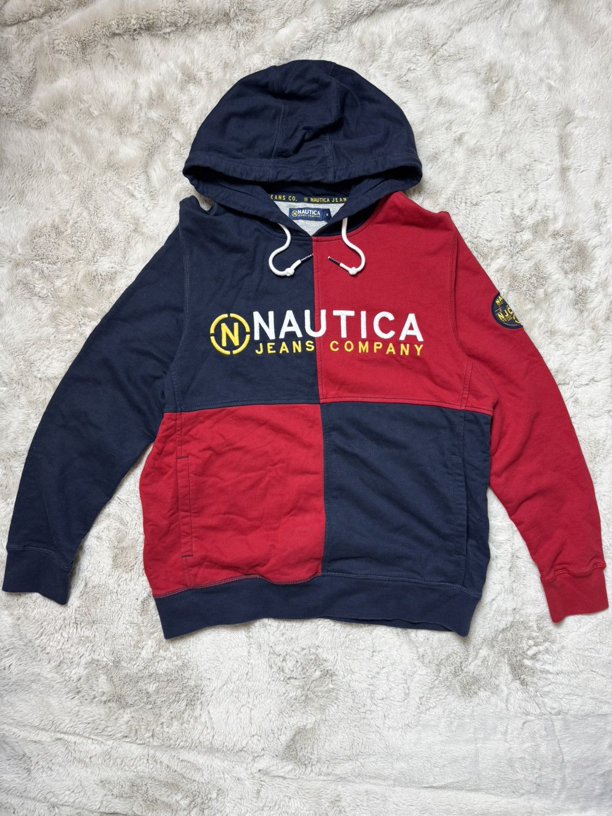 Nautica Nautica Jeans Co Colorblock Hoodie Big Logo Patch – Size M Size US M / EU 48-50 / 2 - 1 Thumbnail