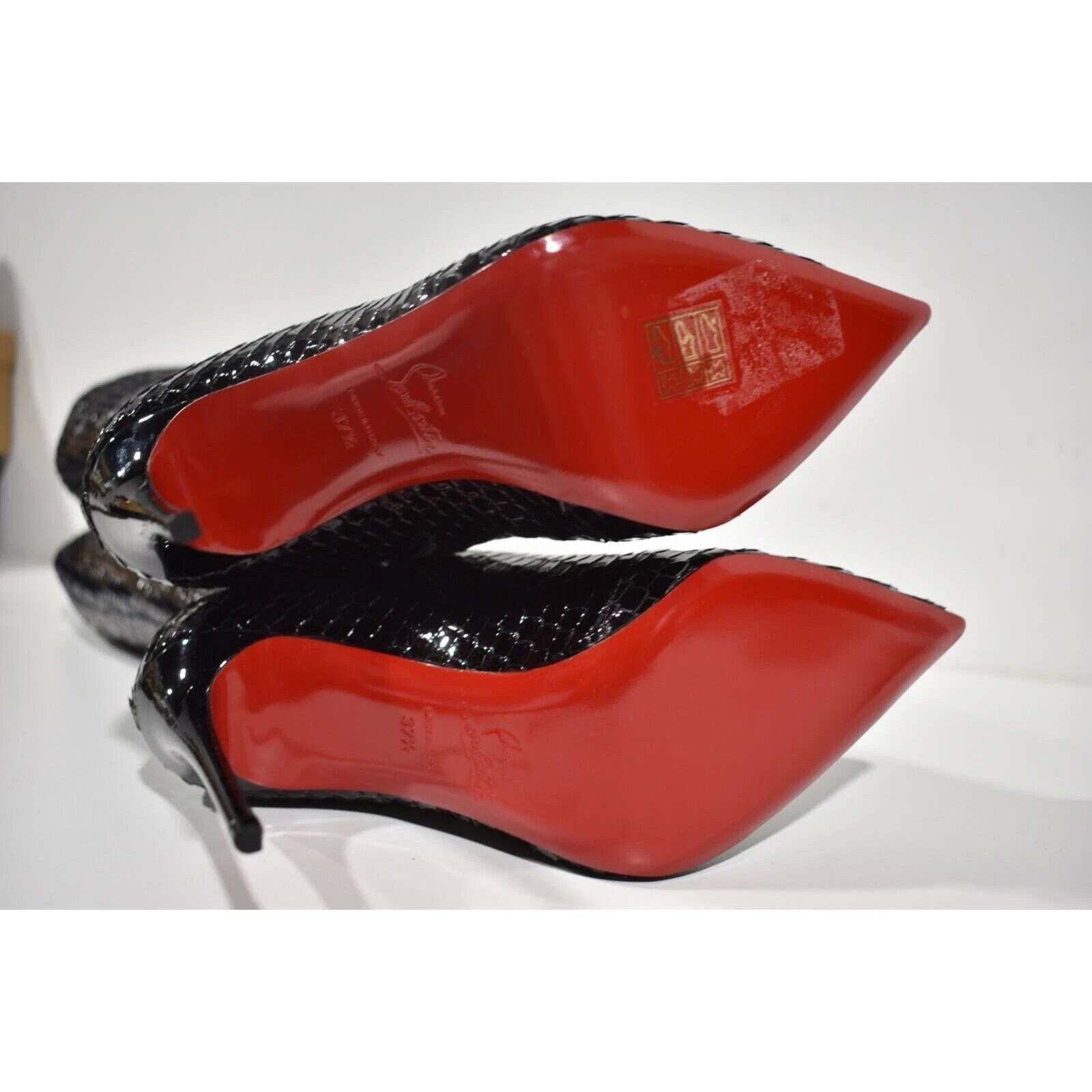 Christian Louboutin Christian Louboutin Alta Botta 100 Black Patent Bird Knee Size US 7.5 / IT 37.5 - 12 Thumbnail