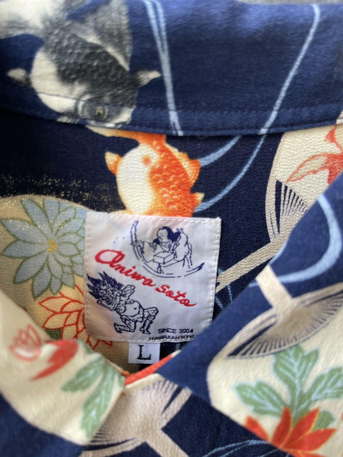 Vintage Vintage Oniwa soto Gold fish hawaiian shirt 📸 Size US L / EU 52-54 / 3 - 3 Thumbnail