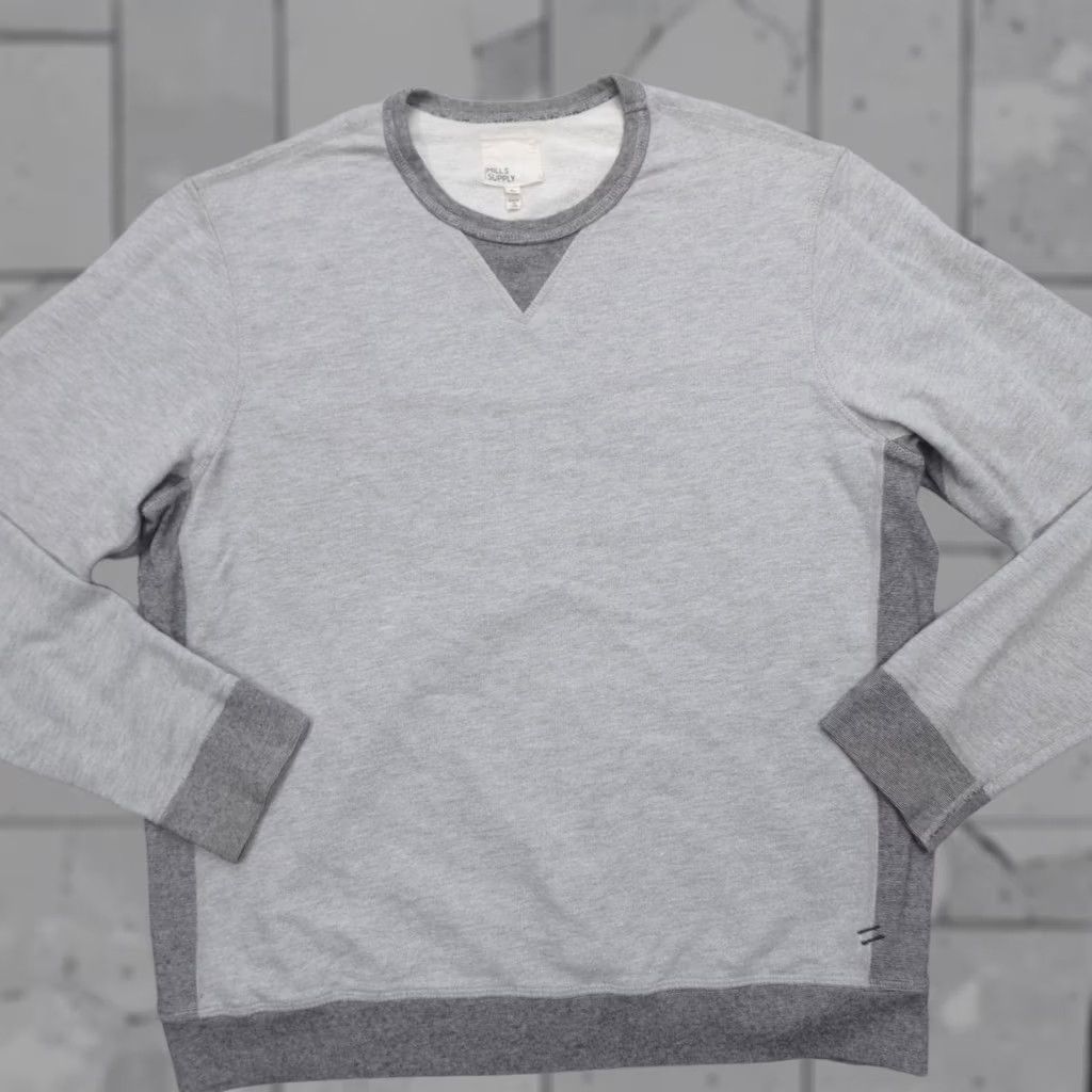 Vintage Mills Supply Men's Crewneck Cotton Terry Sweatshirt Grey L Pullover Casual Sweatshirt Men Size US L / EU 52-54 / 3 - 1 Thumbnail