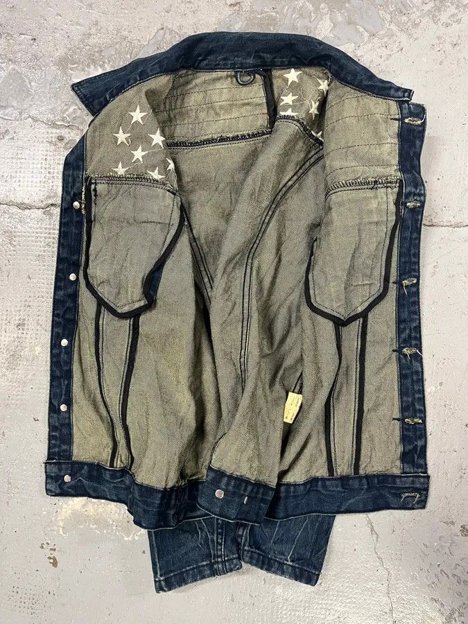 Dsquared2 × Vintage Dsquared2 Blue Faded Denim US Flag Jacket Size US S / EU 44-46 / 1 - 6 Thumbnail