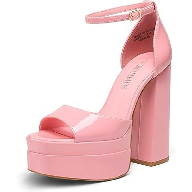 Other Dream Pairs 8.5 Bubble Gum Pink Open Toe Platform Heels Size US 8.5 / IT 38.5 - 1 Thumbnail