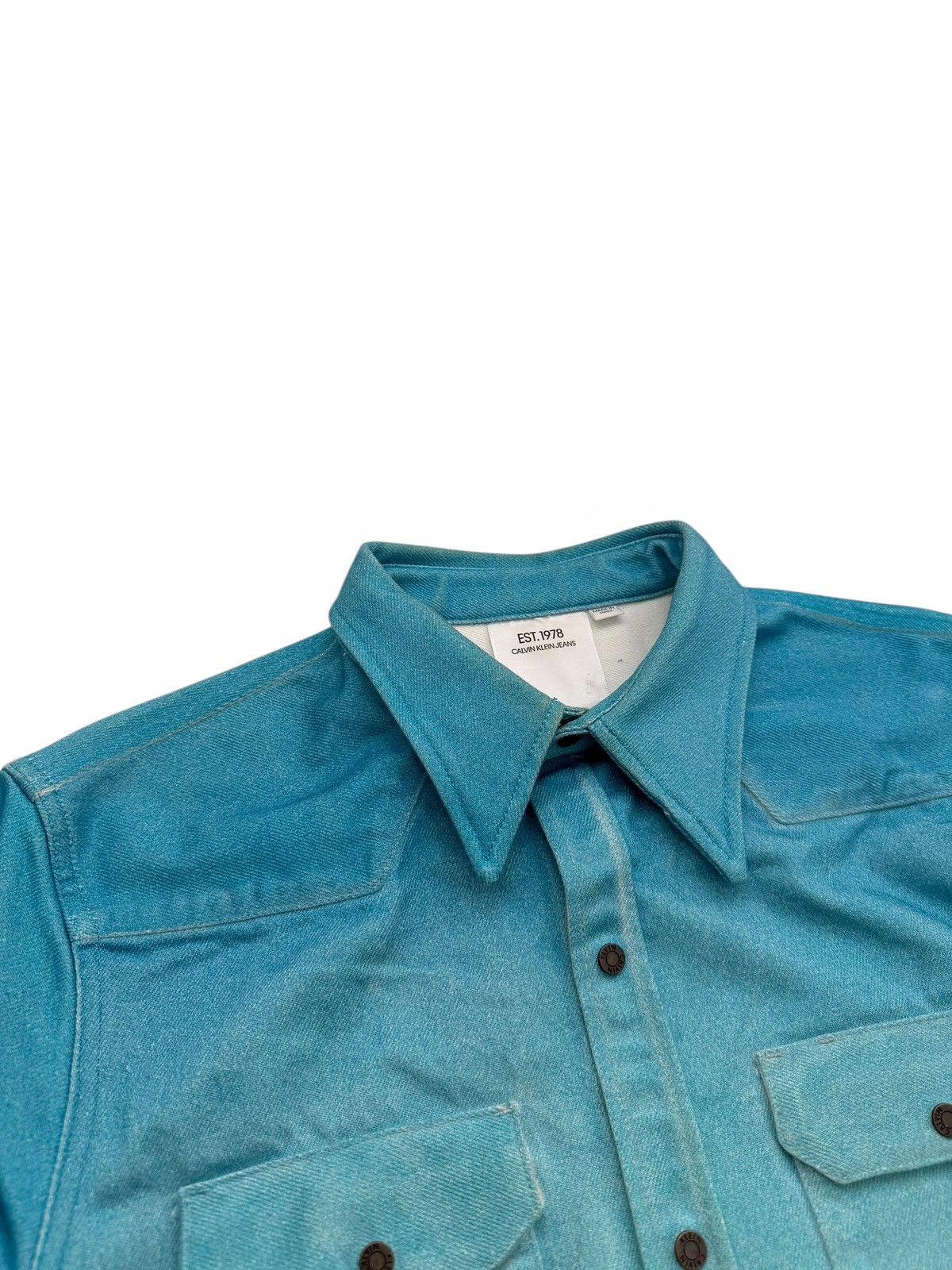 Calvin Klein Running Horse Cowboy Allover Print Denim Shirt Size US L / EU 52-54 / 3 - 4 Thumbnail
