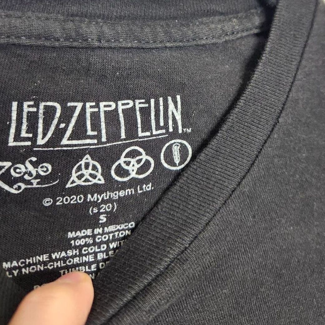 Vintage VINTAGE Led Zeppelin Shirt Unisex Adults Small Black Tour Concert Modern Retro Band T-Shirt 90s Mens Womens Size S / US 4 / IT 40 - 3 Thumbnail