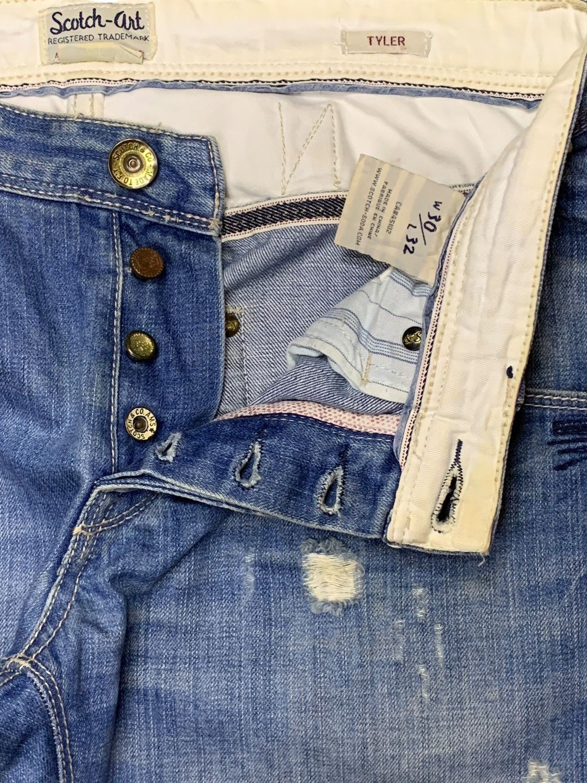 Japanese Brand Vintage Japanese Brand Faded Wash Buckle Back Jeans Size US 33 - 3 Thumbnail
