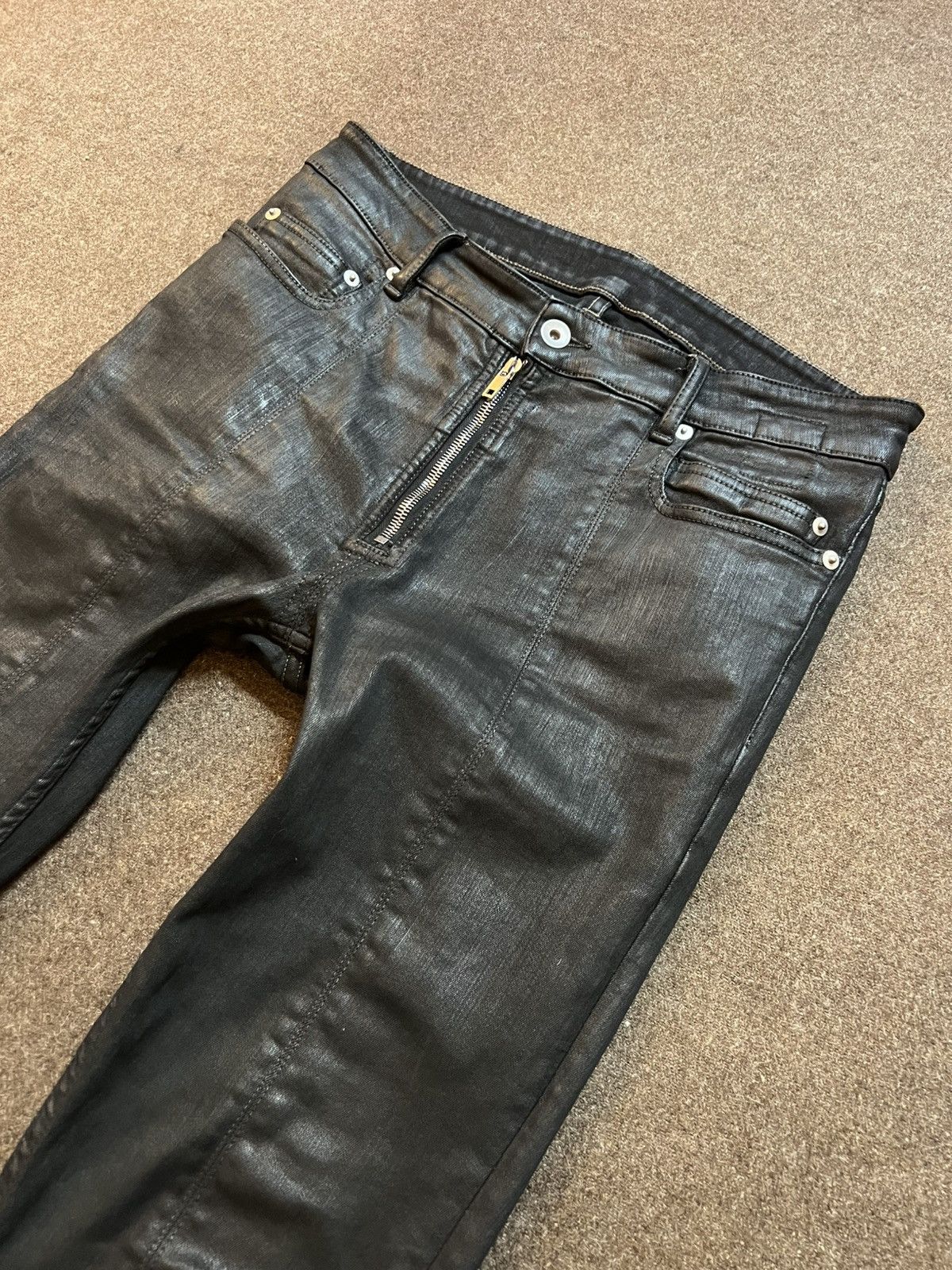 Rick Owens Rick Owens FW20 Tyrone Slit Cut Waxed Denim Size US 30 / EU 46 - 3 Thumbnail