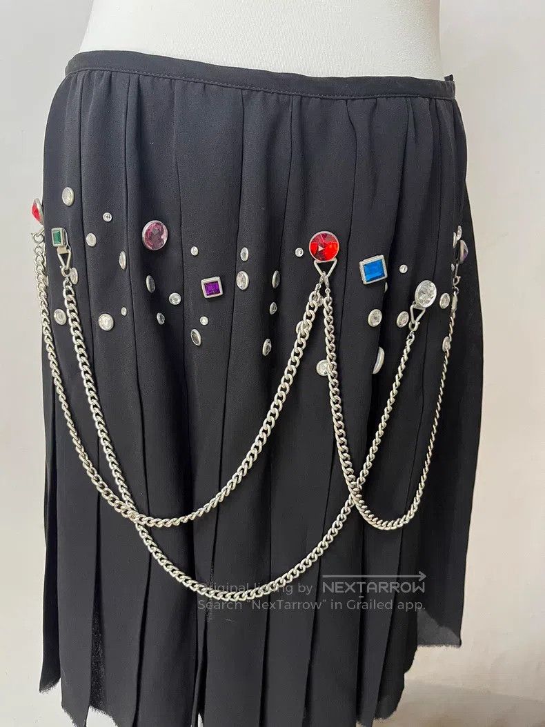 Junya Watanabe Junya Watanabe size M Gemstone chain pleated skirt Size 25" / US 0 / IT 36 - 2 Thumbnail
