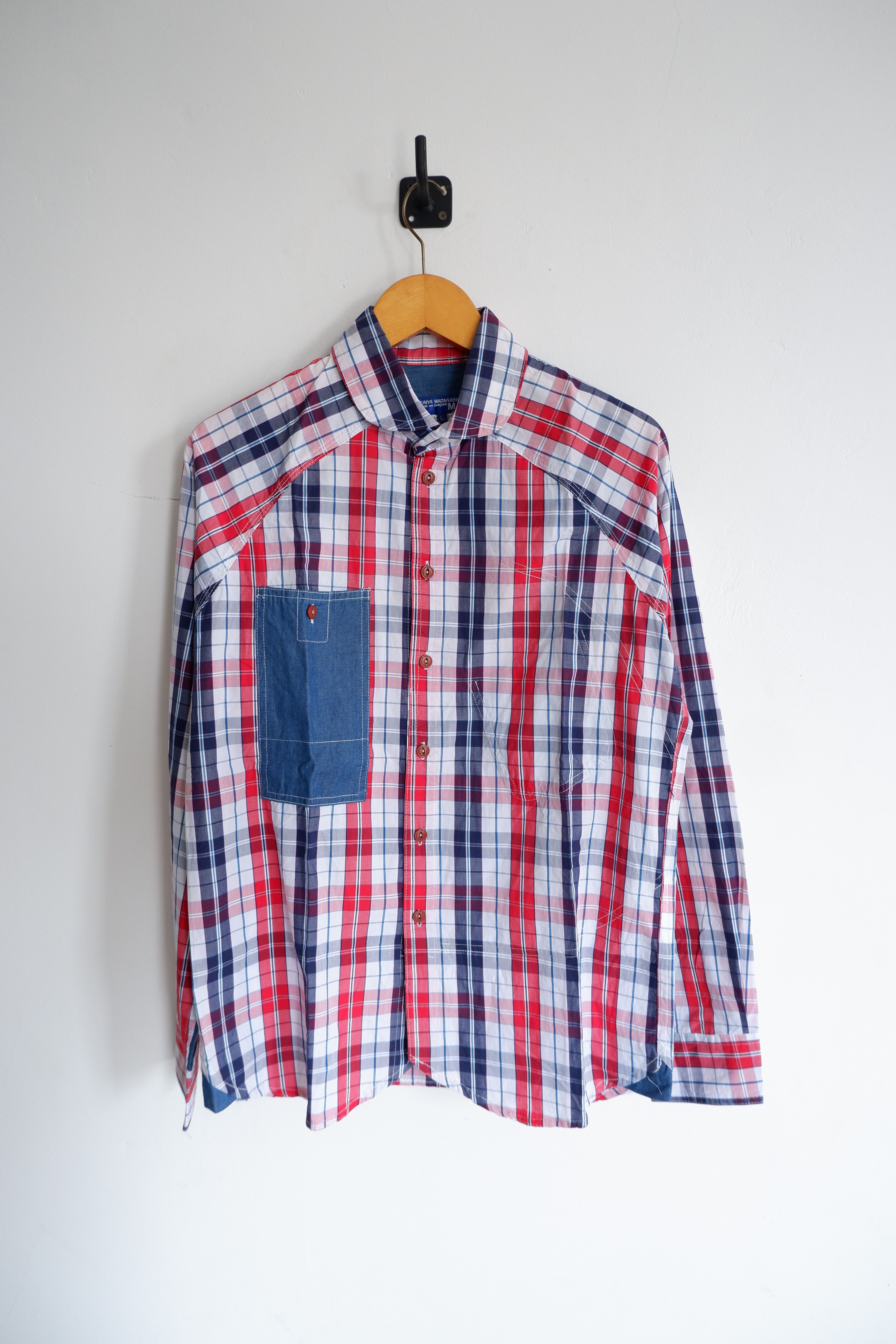 2005 Junya Watanabe CDG Plaid Contrast Stitch Shirts
