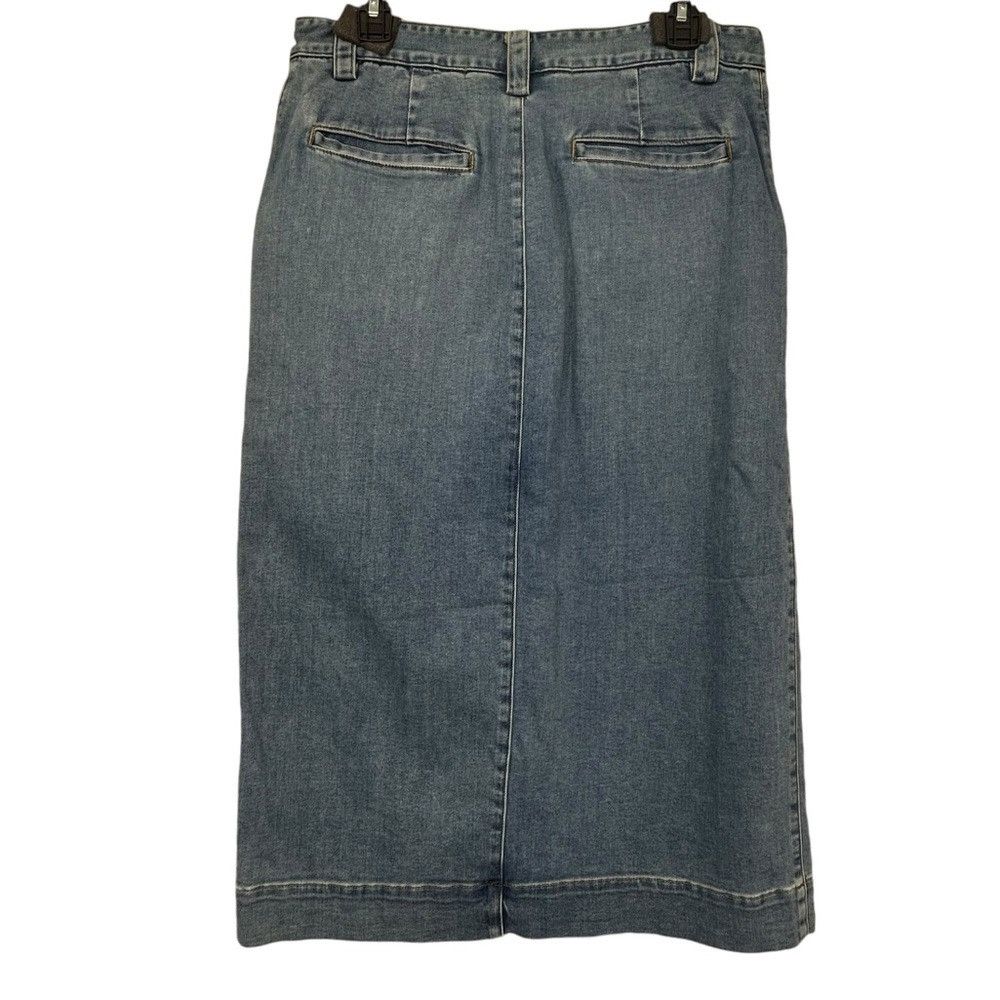 Enza Costa ENZA COSTA SOFT TOUCH FRONT SLIT DENIM JEAN SKIRT WOMENS Size 29" - 4 Thumbnail