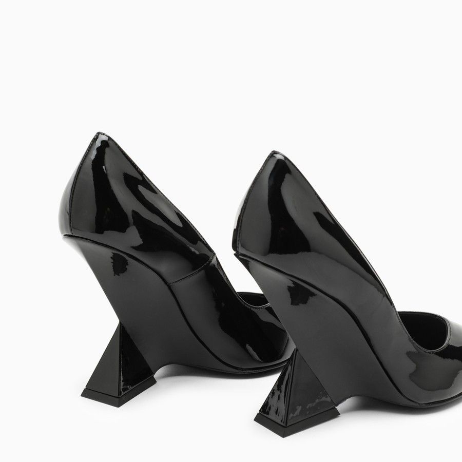 The Attico o1d2blof1024 Patent Decollete Leather in Black Size US 6.5 / IT 36.5 - 5 Thumbnail