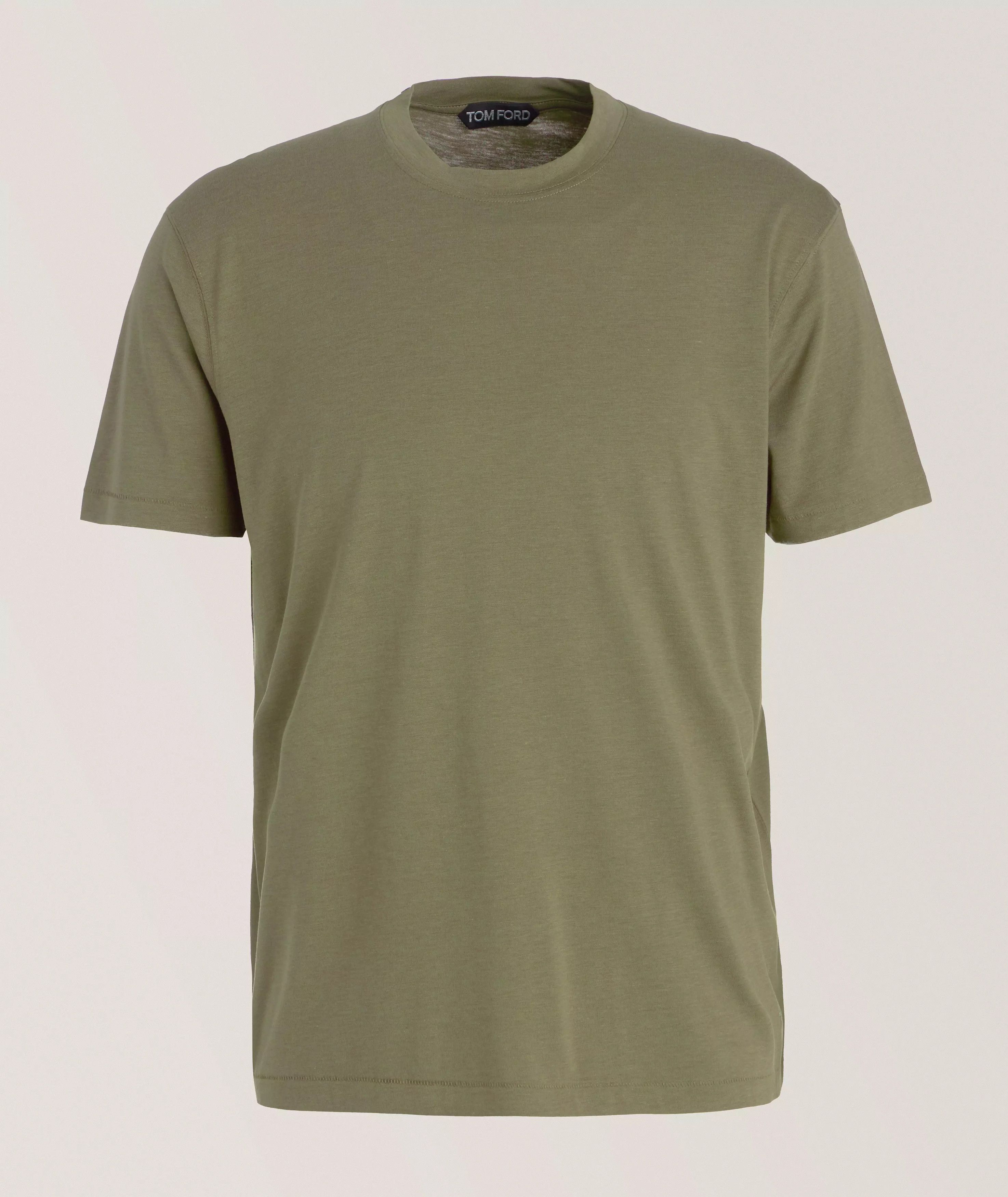 Tom Ford o1y0425 Crewneck T-Shirt in Olive Green Size US M / EU 48-50 / 2 - 1 Thumbnail