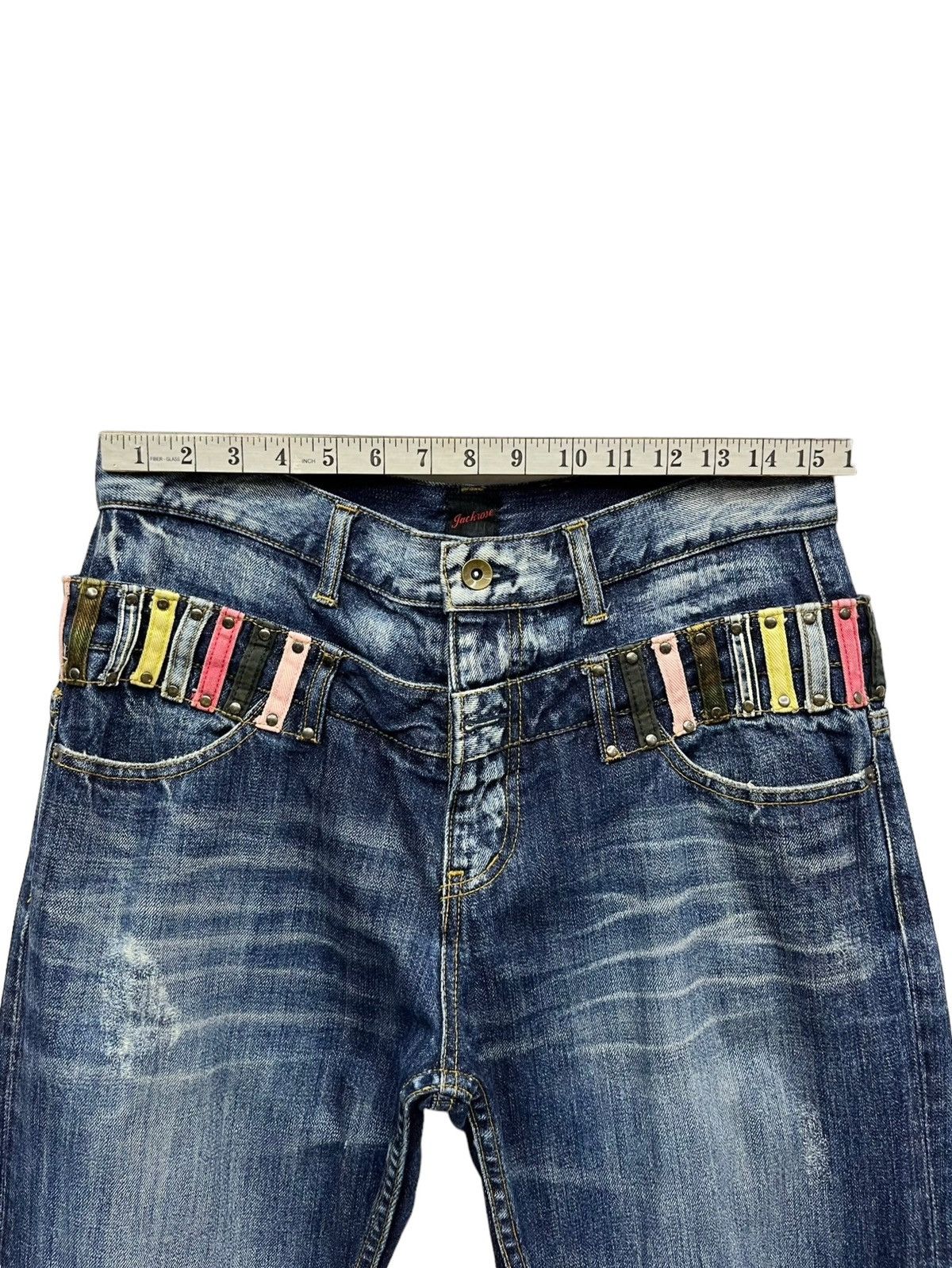 JACKROSE Vtg JACK ROSE Double Waist Distressed Ripped Slim Fit Jeans Size US 31 - 9 Thumbnail