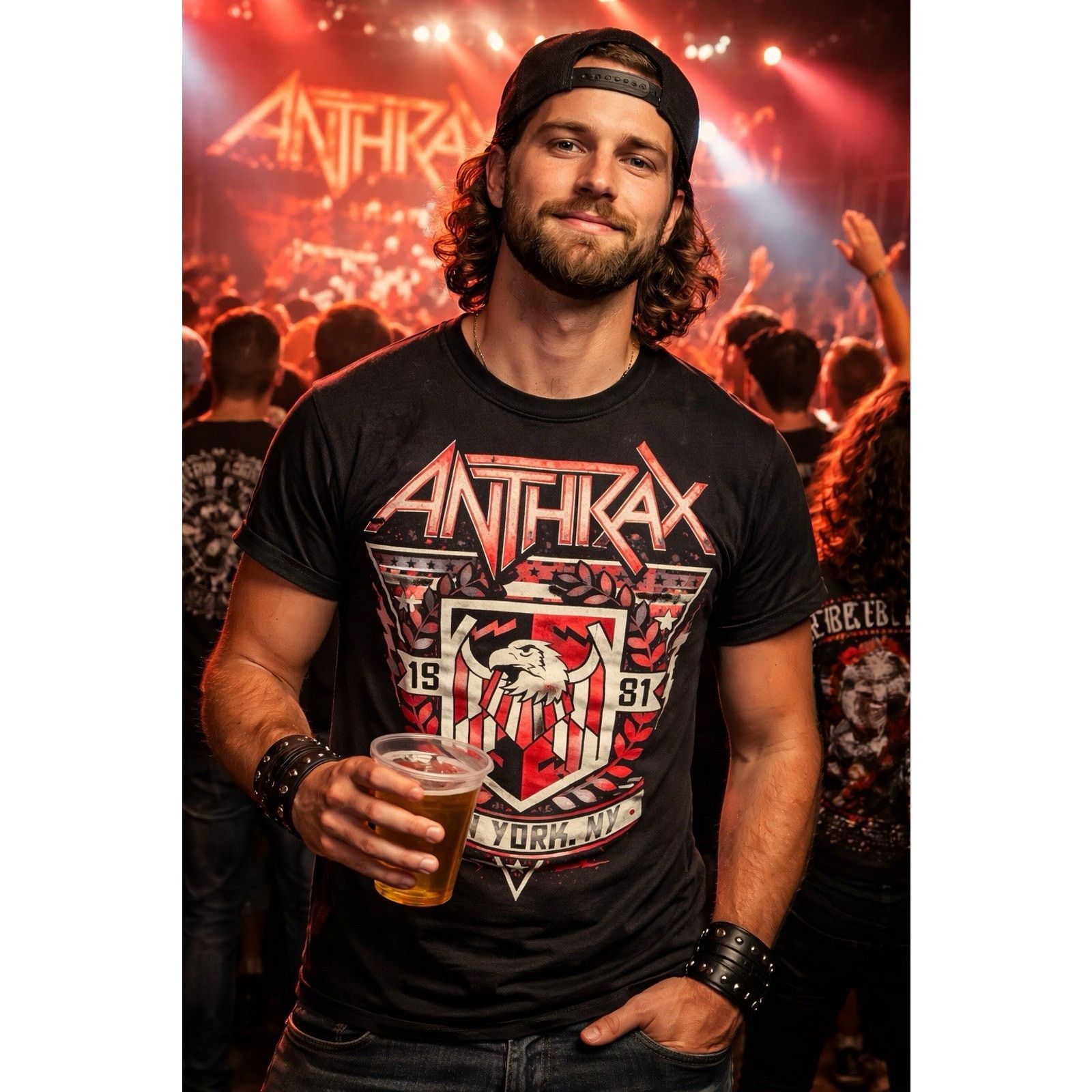 Delta Anthrax vintage Black Tee Sz S festival rock music EUC Size US S / EU 44-46 / 1 - 1 Thumbnail