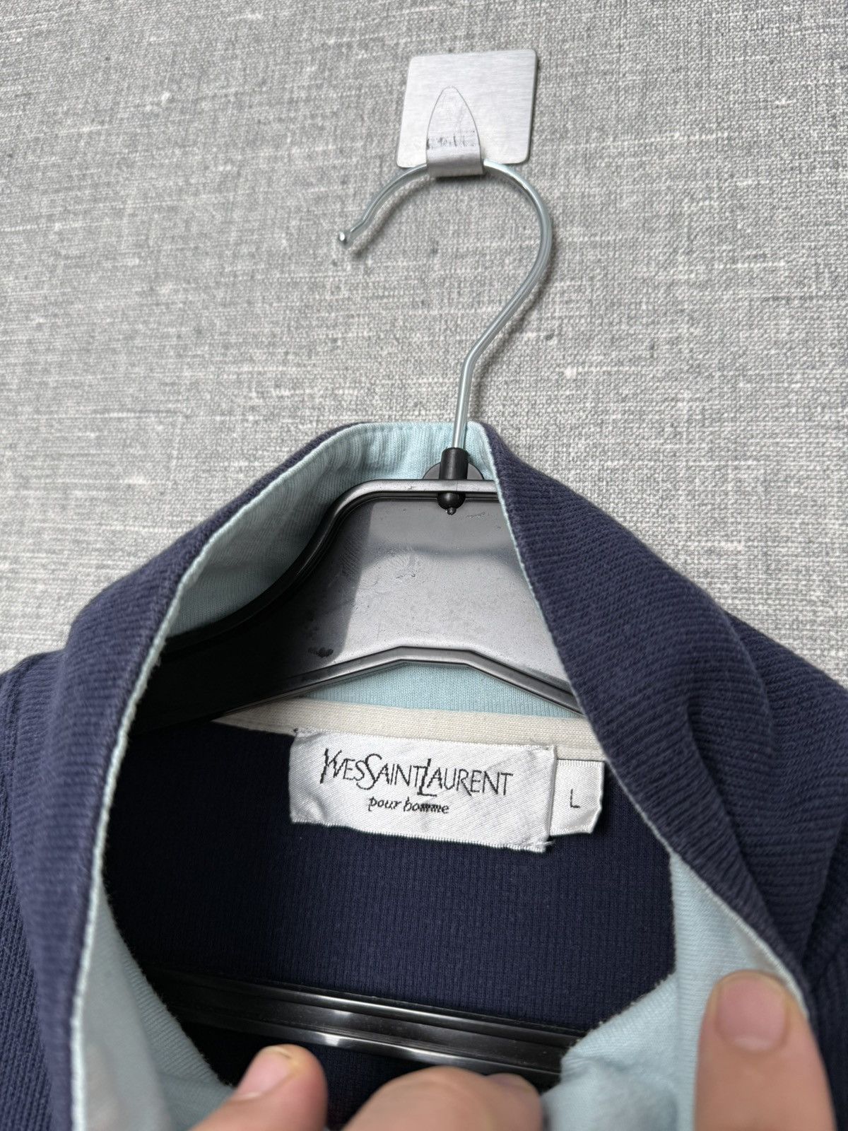 Yves Saint Laurent Vintage Yves Saint Laurent Zip Up Sweater Large YSL Logo Size US L / EU 52-54 / 3 - 16 Thumbnail