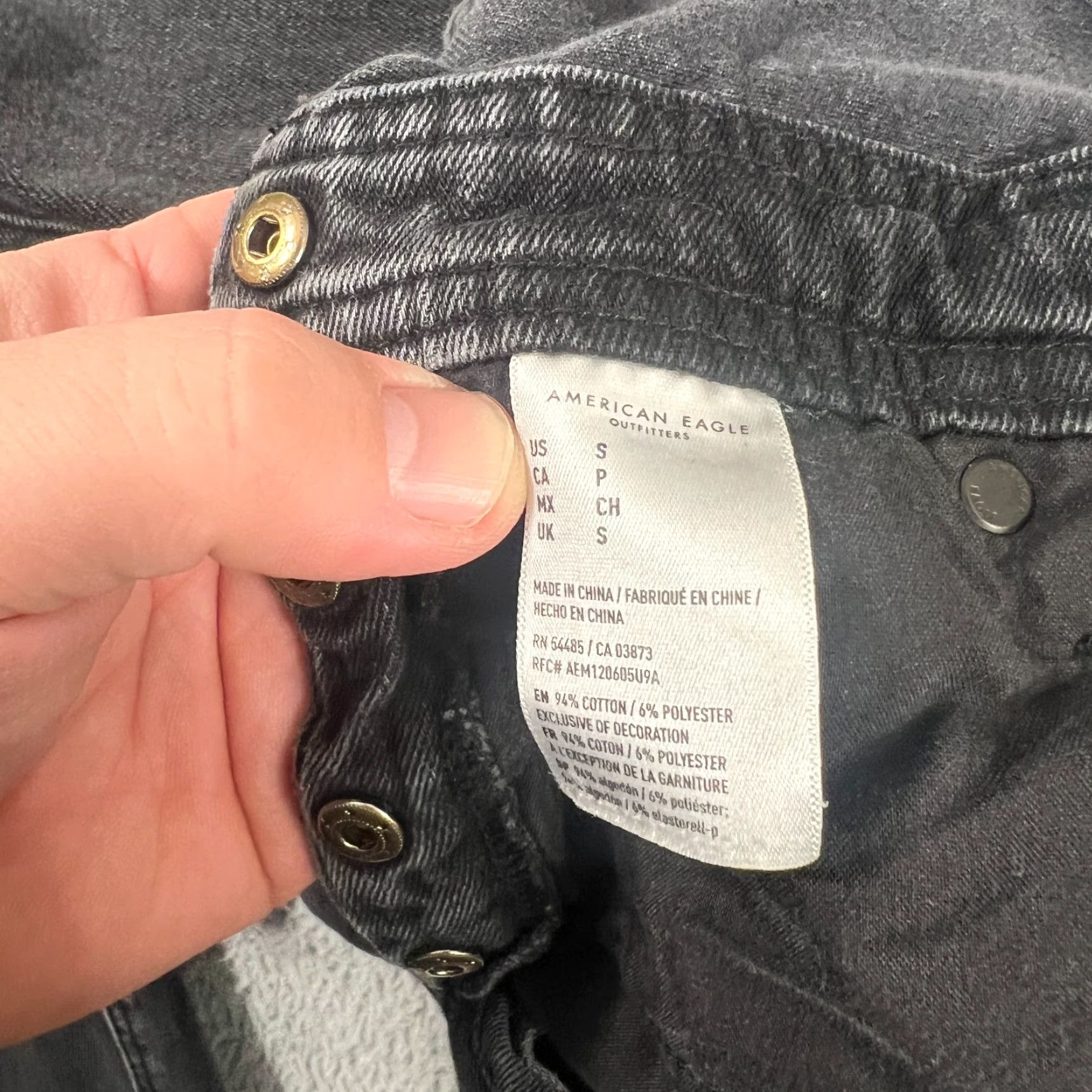 American Eagle Outfitters VINTAGE American Eagle Overalls Womens Small Black Distressed Denim Ranch Size 28" / US 6 / IT 42 - 7 Thumbnail