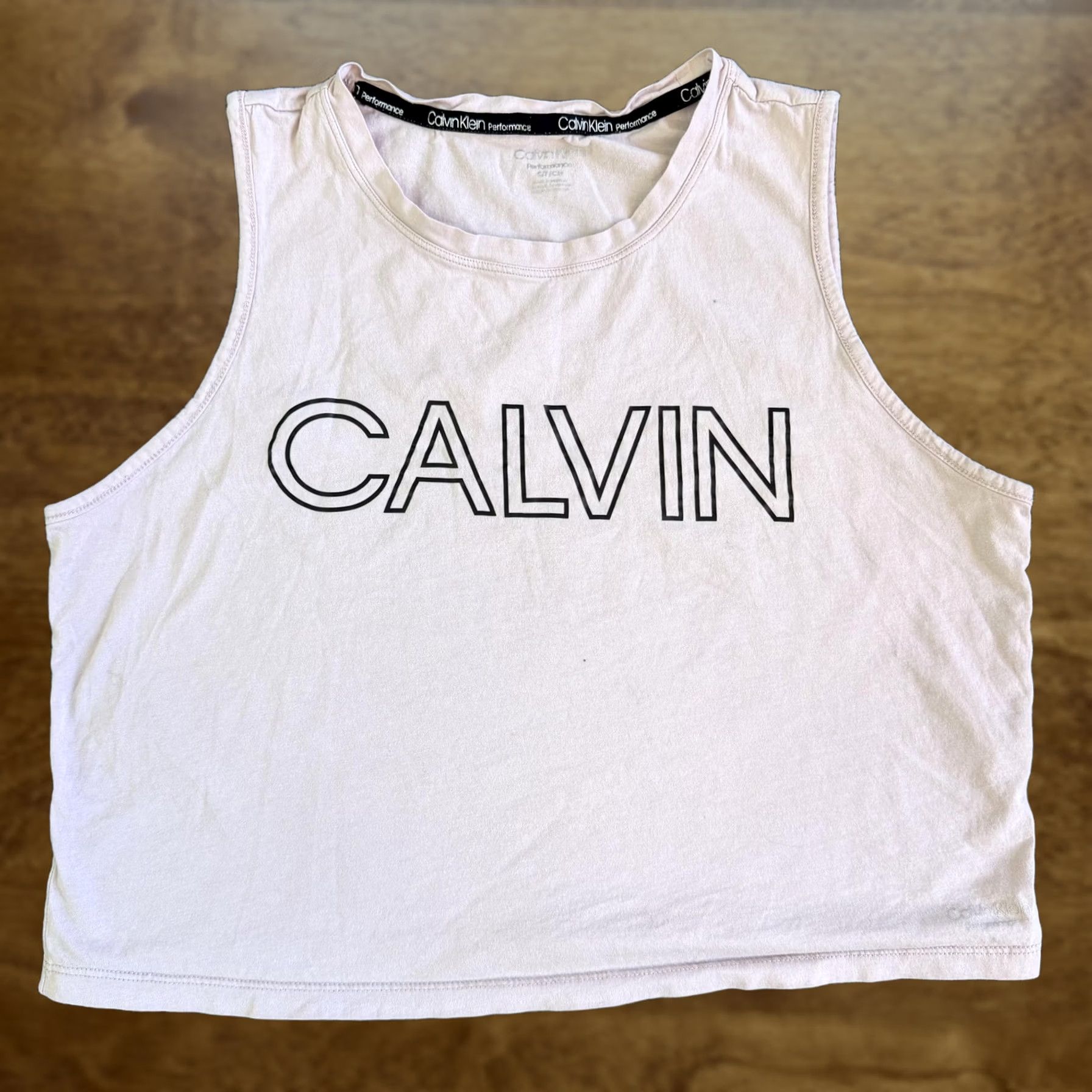 Calvin Klein Calvin Klein Performance Tank Womens Small Purple Cropped Crew Neck 100% Cotton Size ONE SIZE - 1 Thumbnail