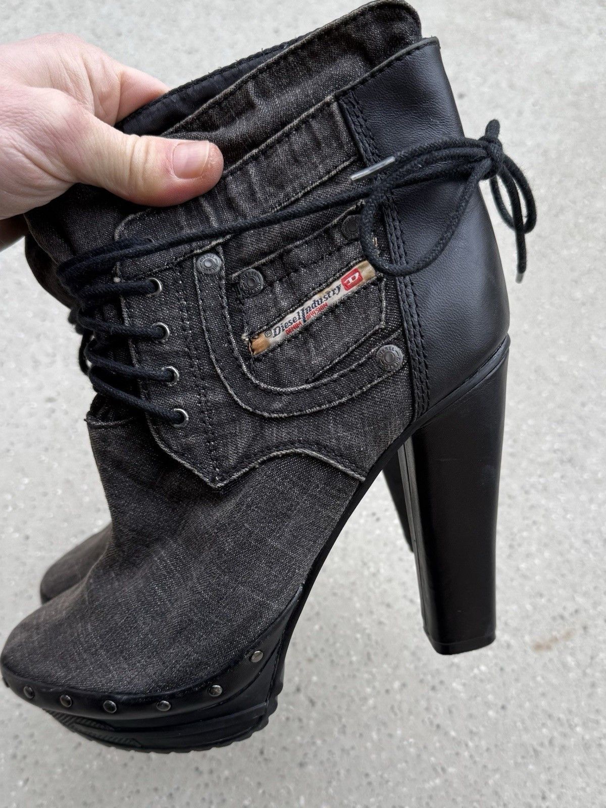Diesel Vintage 2000s Y2k Diesel Heels Shoes Denim Style Rare Size US 8.5 / IT 38.5 - 16 Thumbnail