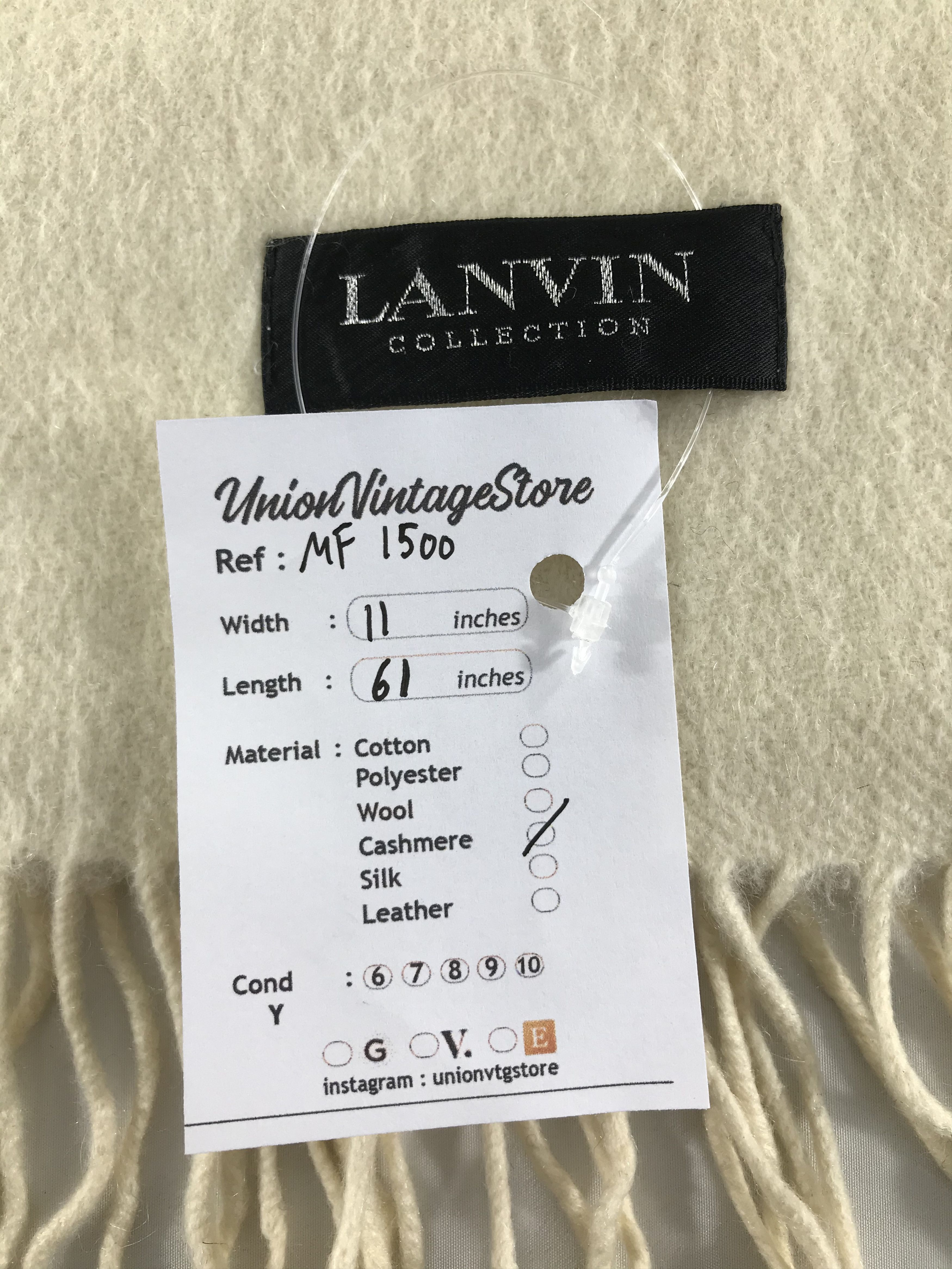 Lanvin Vintage Lanvin Scarf/Muffler/Neckwear MF1500 Size ONE SIZE - 4 Thumbnail