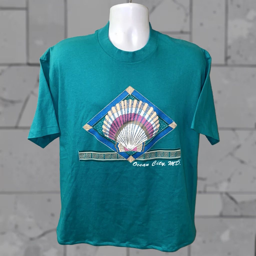 Altea VINTAGE MSP Gold Teal Ocean City T-Shirt Mens XL Short Sleeve Size XL Regular Cotton Shirt Size US XL / EU 56 / 4 - 1 Thumbnail