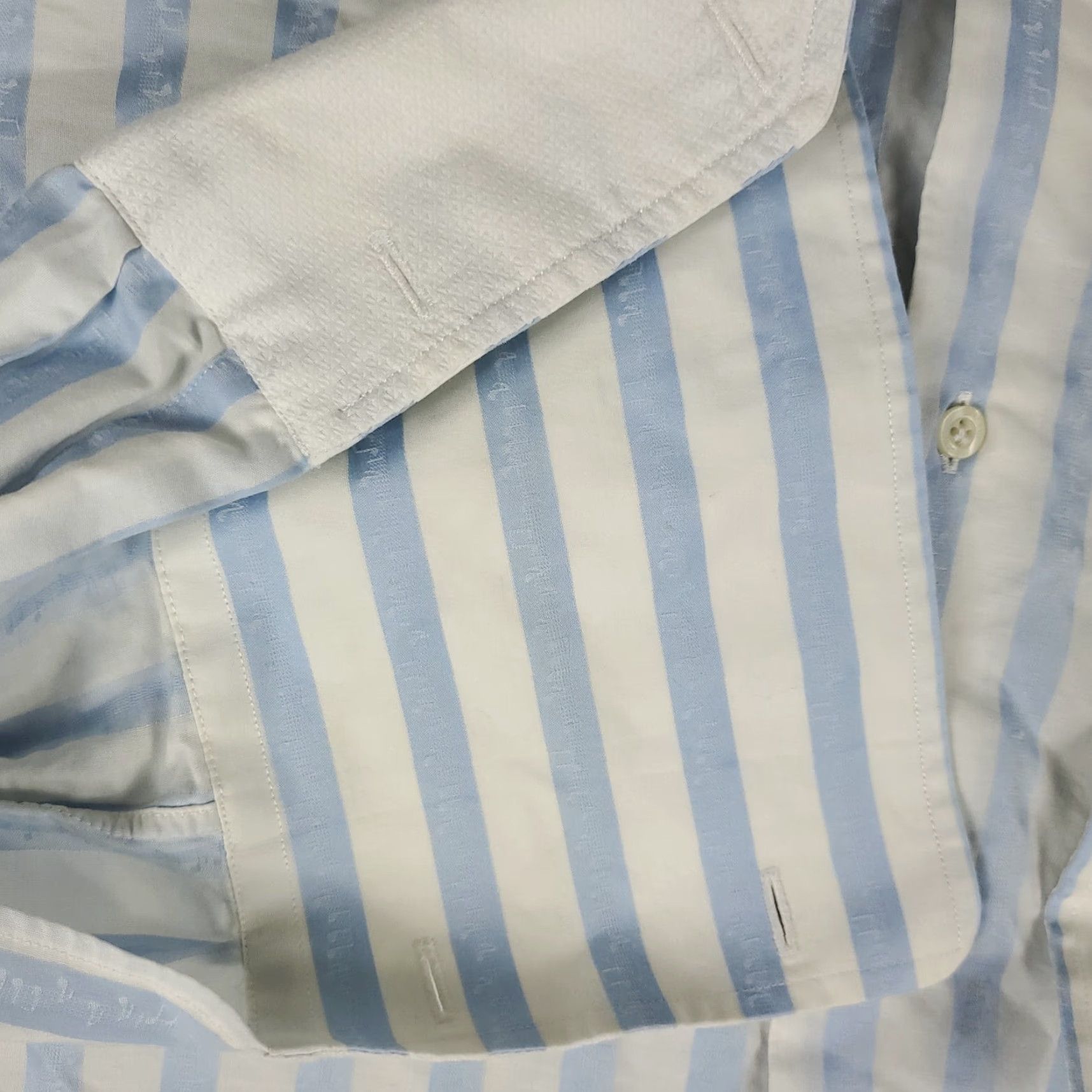 Robert Graham Robert Graham Blue Striped Button-Up Shirt Mens XL Long Sleeve French Cuff Classic Preppy Size US XL / EU 56 / 4 - 3 Thumbnail