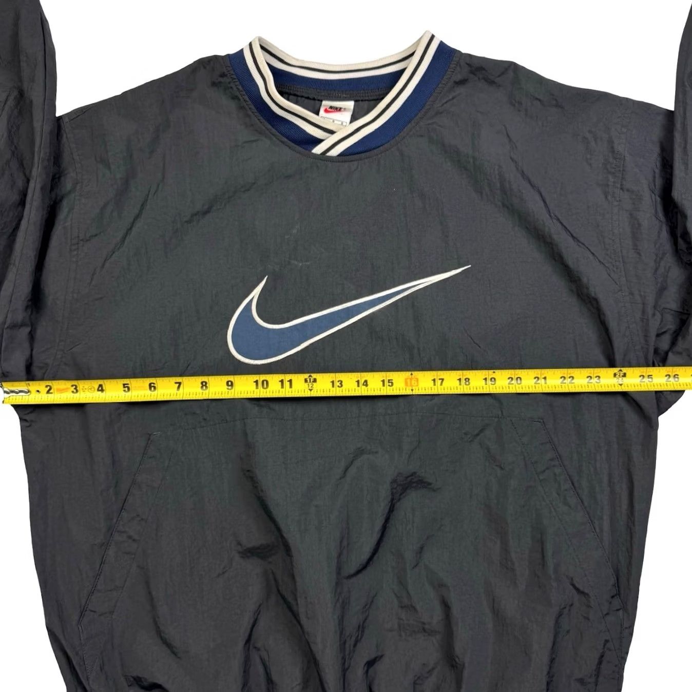 Nike VTG Nike Center Swoosh Men's Nylon Windbreaker Pullover Jacket Gray Large Jacket Car Jacket Windbreaker Nike Swoosh Mens Gray L Size US L / EU 52-54 / 3 - 7 Thumbnail