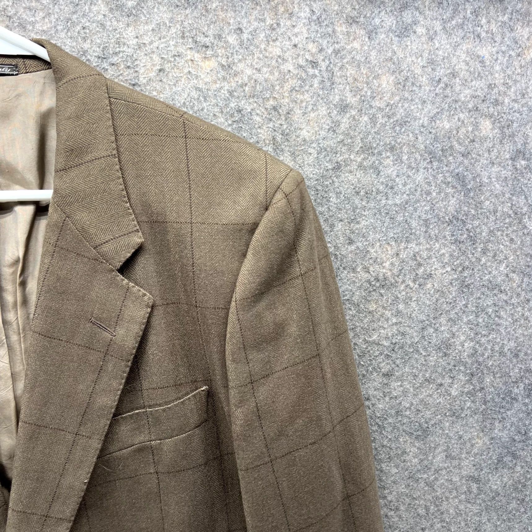 Corneliani Corneliani Blazer Men 42L Brown Cashmere Rayon Glen Check Single-Breasted One-Button Jacket Coat Tailored Blazer Mens Jacket Fashion Suit Casual Size 42R - 4 Thumbnail