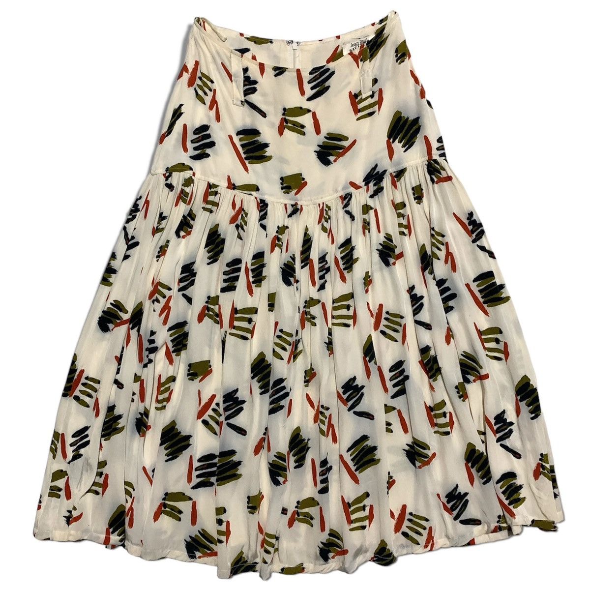 Jean Paul Gaultier Jean Paul Gaultier 1980s Lipstick Pleated Rayon Skirt Size 26" / US 2 / IT 38 - 1 Thumbnail