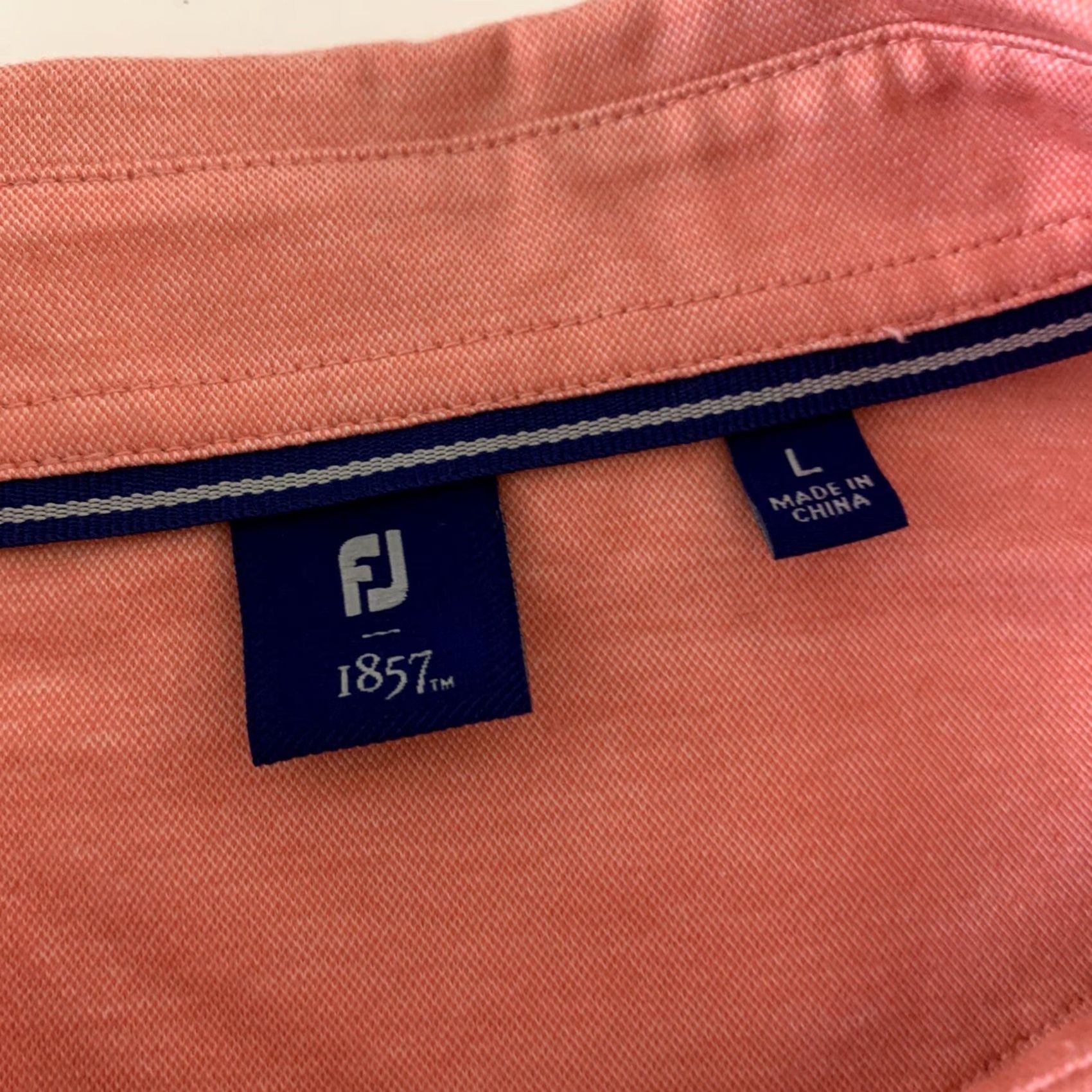 Footjoy FootJoy Polo Shirt Men L Short Sleeve Solid Orange Salmon Pink Button-Up Collared Golf Shirt Size US L / EU 52-54 / 3 - 3 Thumbnail