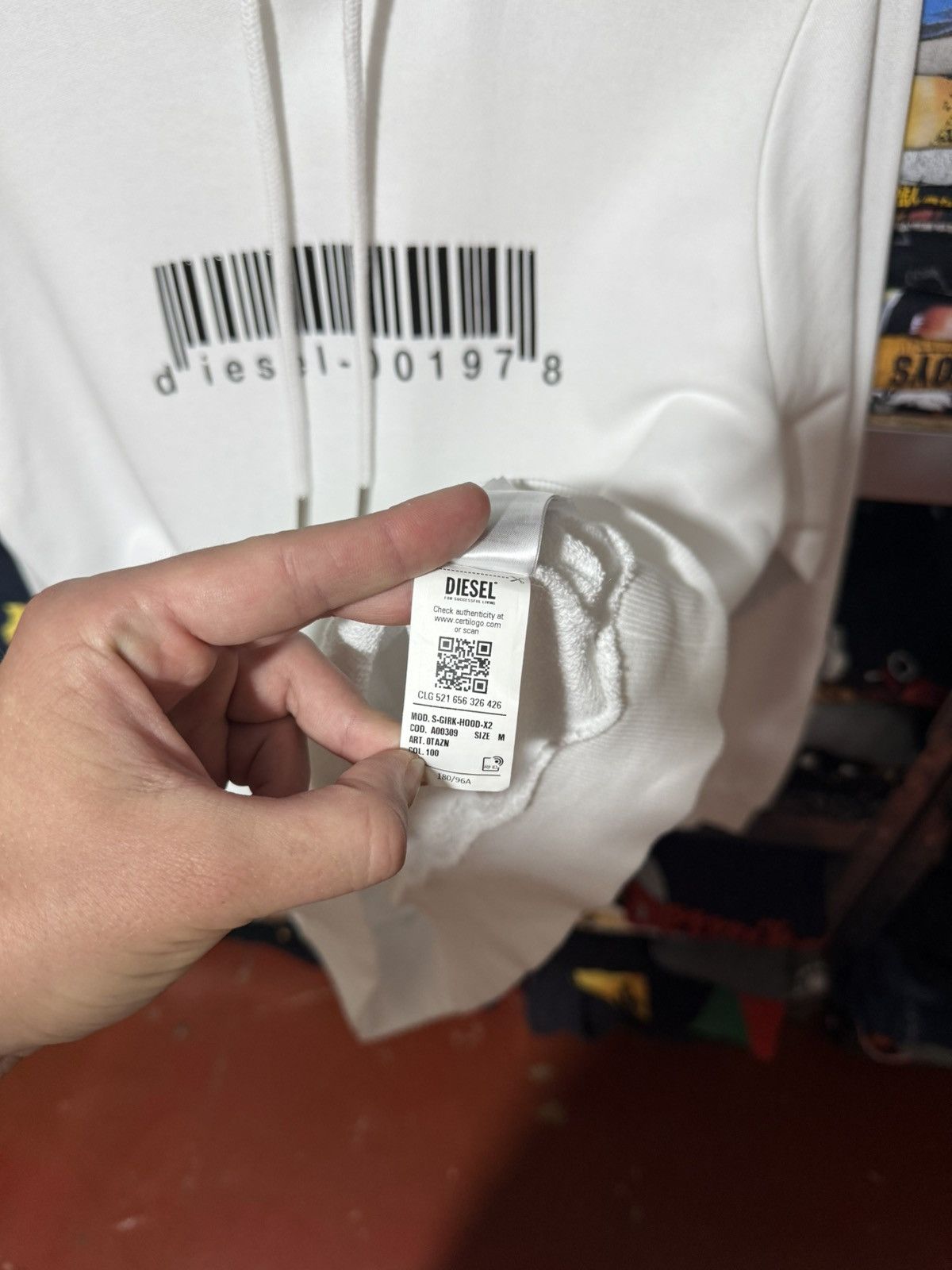 Diesel Rare Diesel Barcode S Girk Hood X2 Hoodie Y2K Hype Size US M / EU 48-50 / 2 - 8 Thumbnail