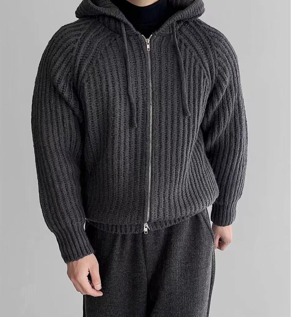 Japanese Brand Vintage Knit Thick Sweater Casual Hooded Jacket Coat Size US M / EU 48-50 / 2 - 5 Thumbnail