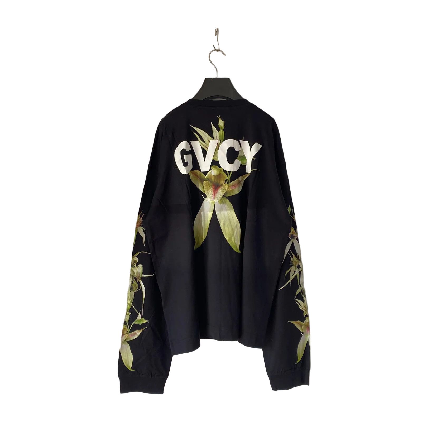 Givenchy Black GVCY Flower Print Oversized Long Sleeve T-Shirt Size US XL / EU 56 / 4 - 1 Thumbnail