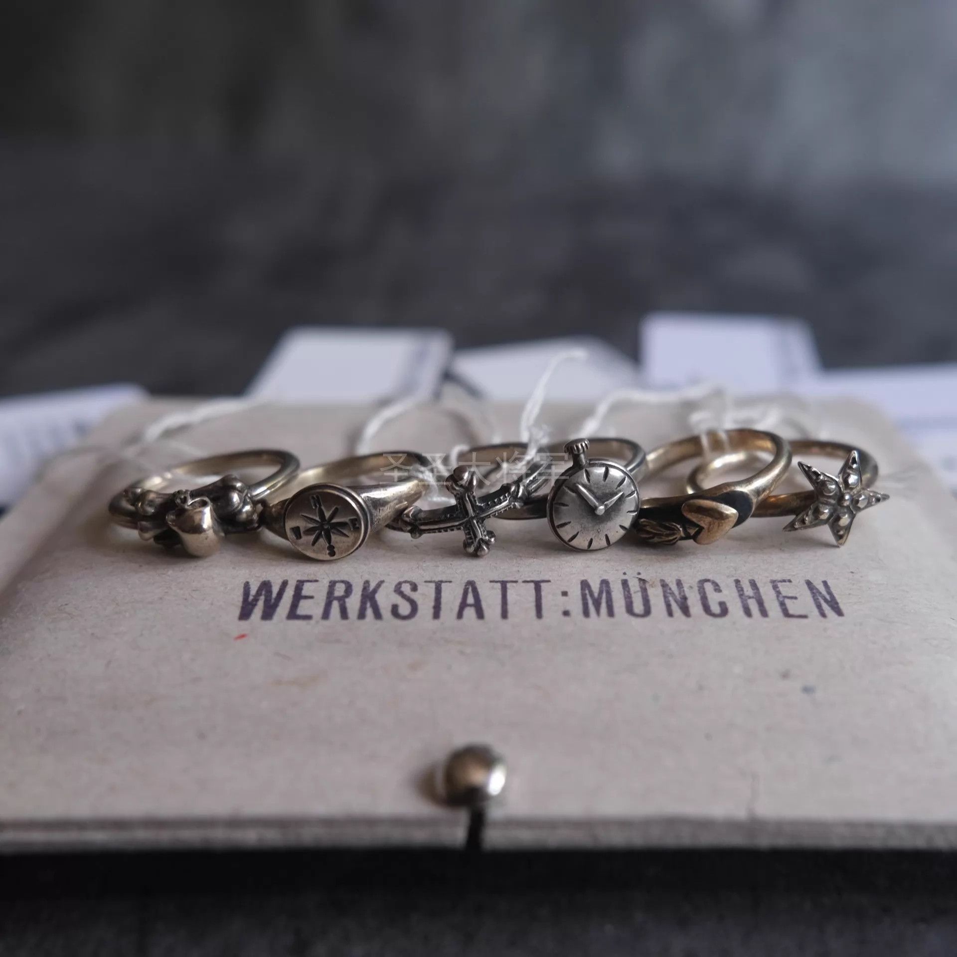 Werkstatt Munchen Werkstatt Munchen M1711 Minimal Symbol Sterling Silver Ring Size ONE SIZE - 3 Thumbnail
