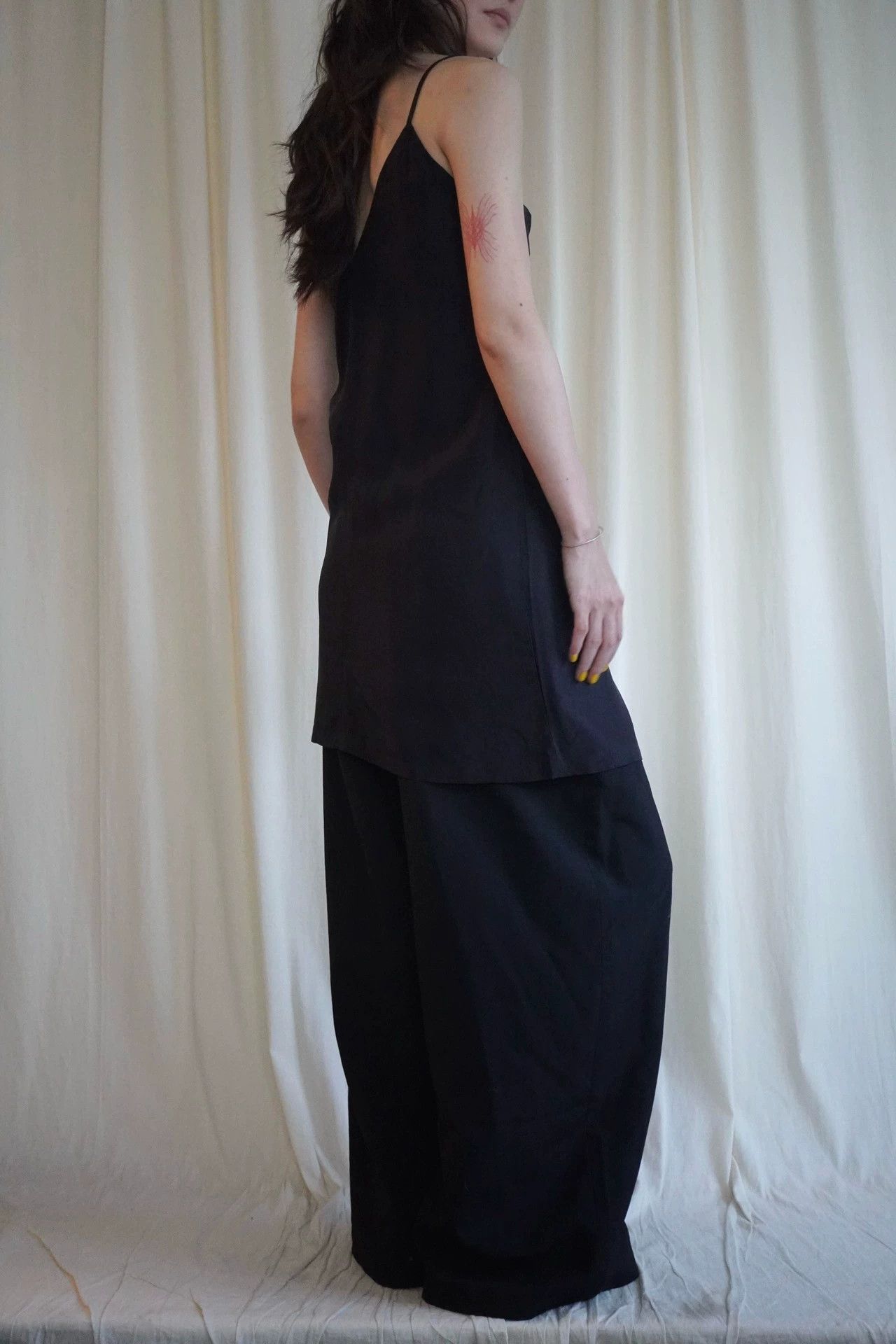 Dries Van Noten DVN 90s V-Neck Silk Black Cami Dress 34 (XS-S) Size XXS / US 00 / IT 34 - 5 Thumbnail