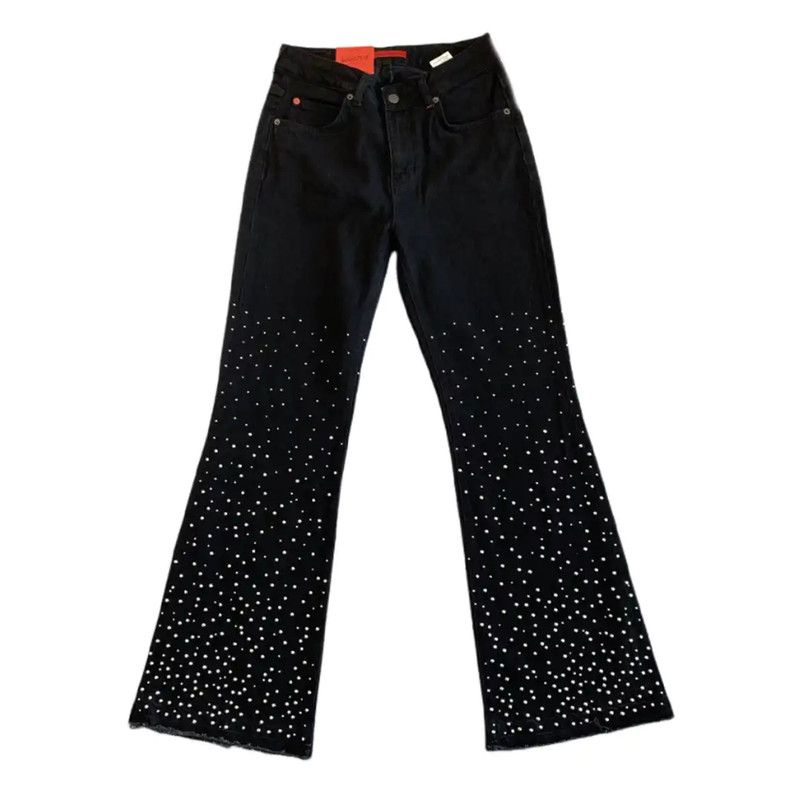 Max Mara MaxMara Black Denim Pants with Studded Detailing 0089 Size 27" / US 4 / IT 40 - 1 Thumbnail