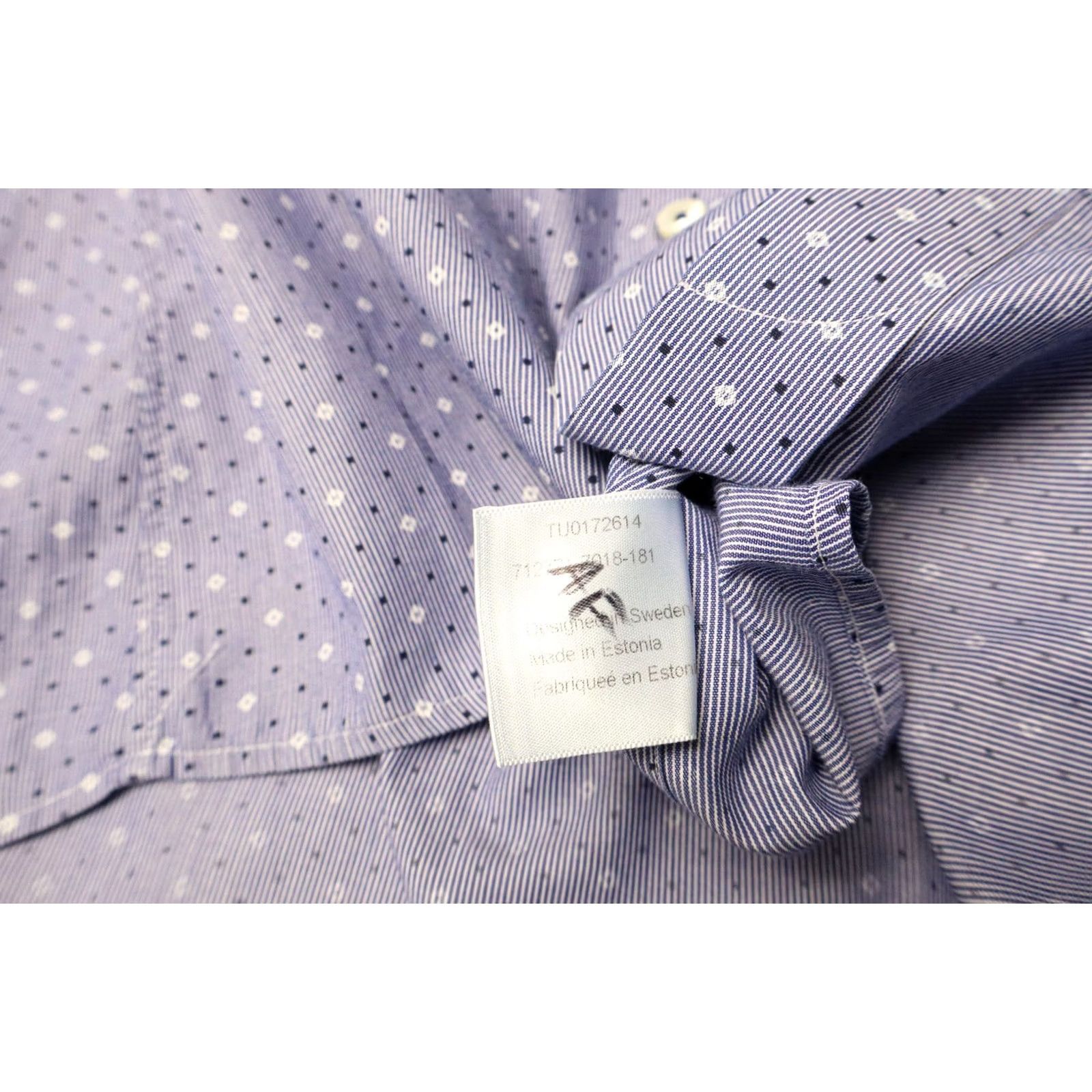 Vintage STENSTROMS Slimline Shirt Men's Blue Patterned Collared Button-Up 15/38 Size US M / EU 48-50 / 2 - 7 Thumbnail