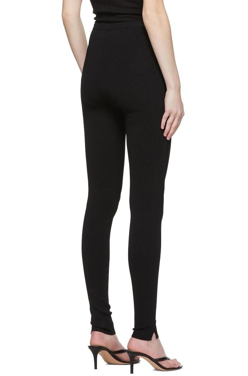 Toteme o1mle0525 Compact Knit Leggings in Black Size 30" / US 8 / IT 44 - 3 Thumbnail