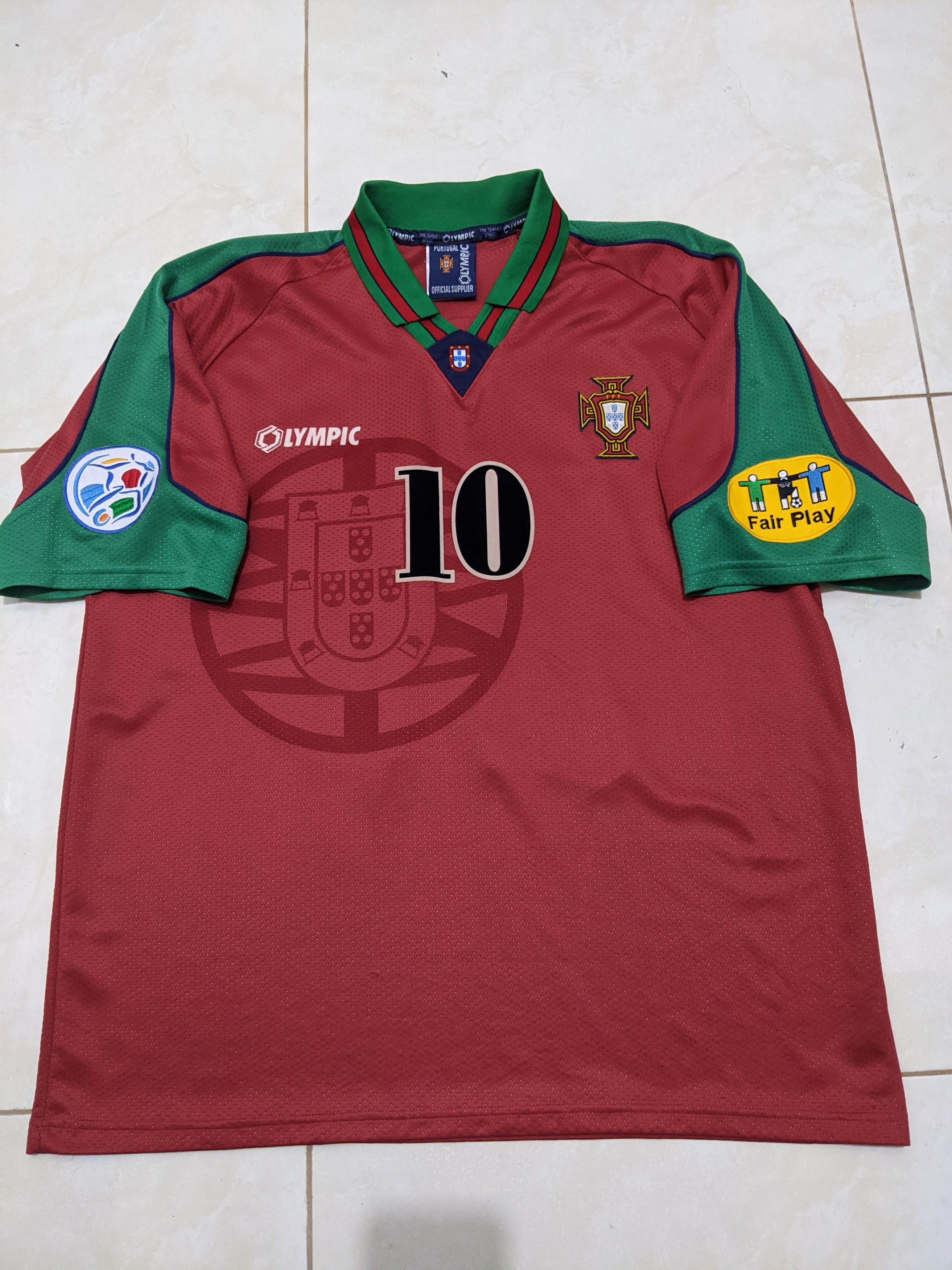 Vintage Jersey Portugal euro 1996 home Rui Costa football shirt Size US XL / EU 56 / 4 - 1 Thumbnail